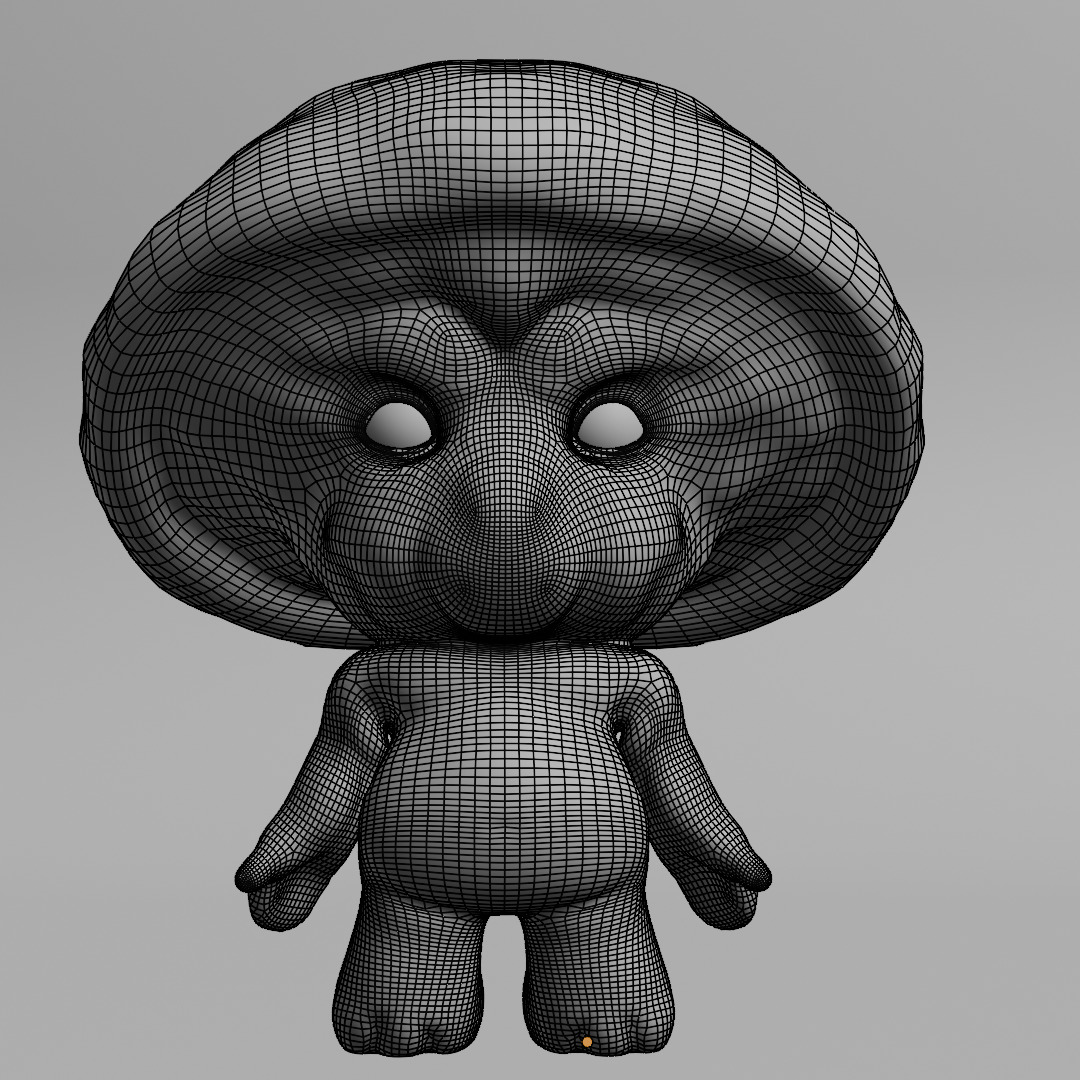 Kind mushroom  Low-poly 3D model_2