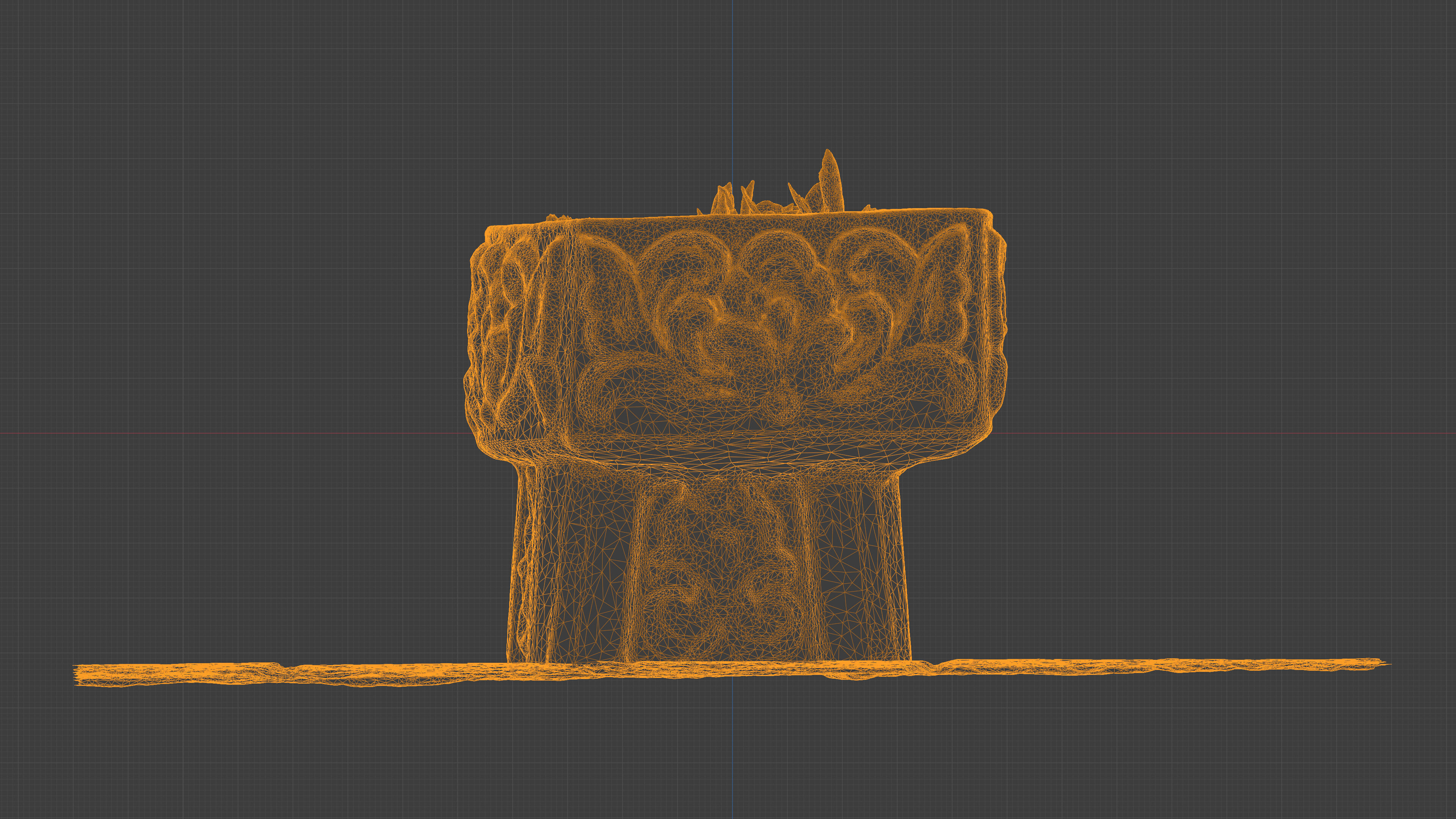 Photorealistic 3D scan of concrete abandoned empty planter Low-poly 3D model_29