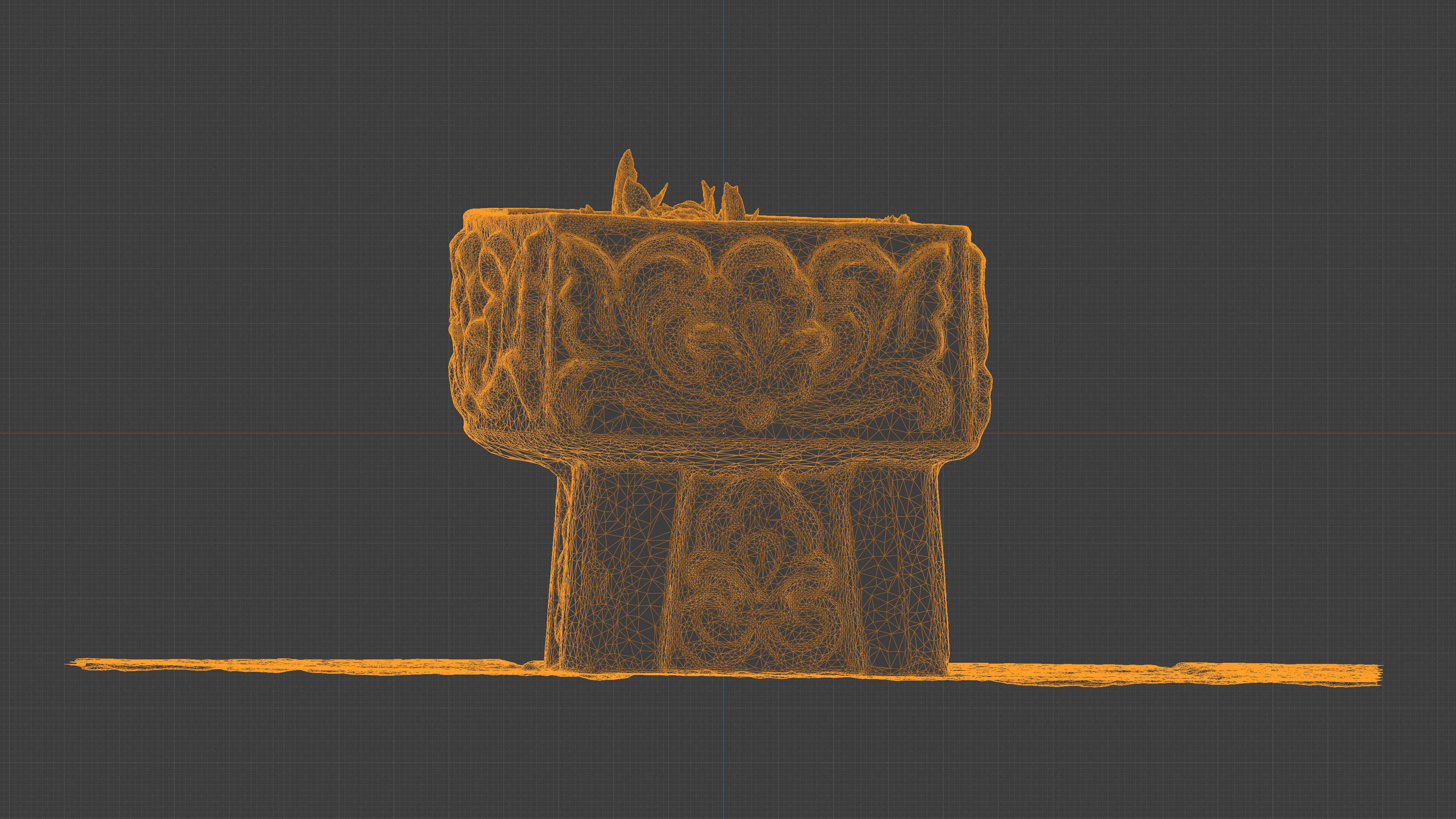 Photorealistic 3D scan of concrete abandoned empty planter Low-poly 3D model_30