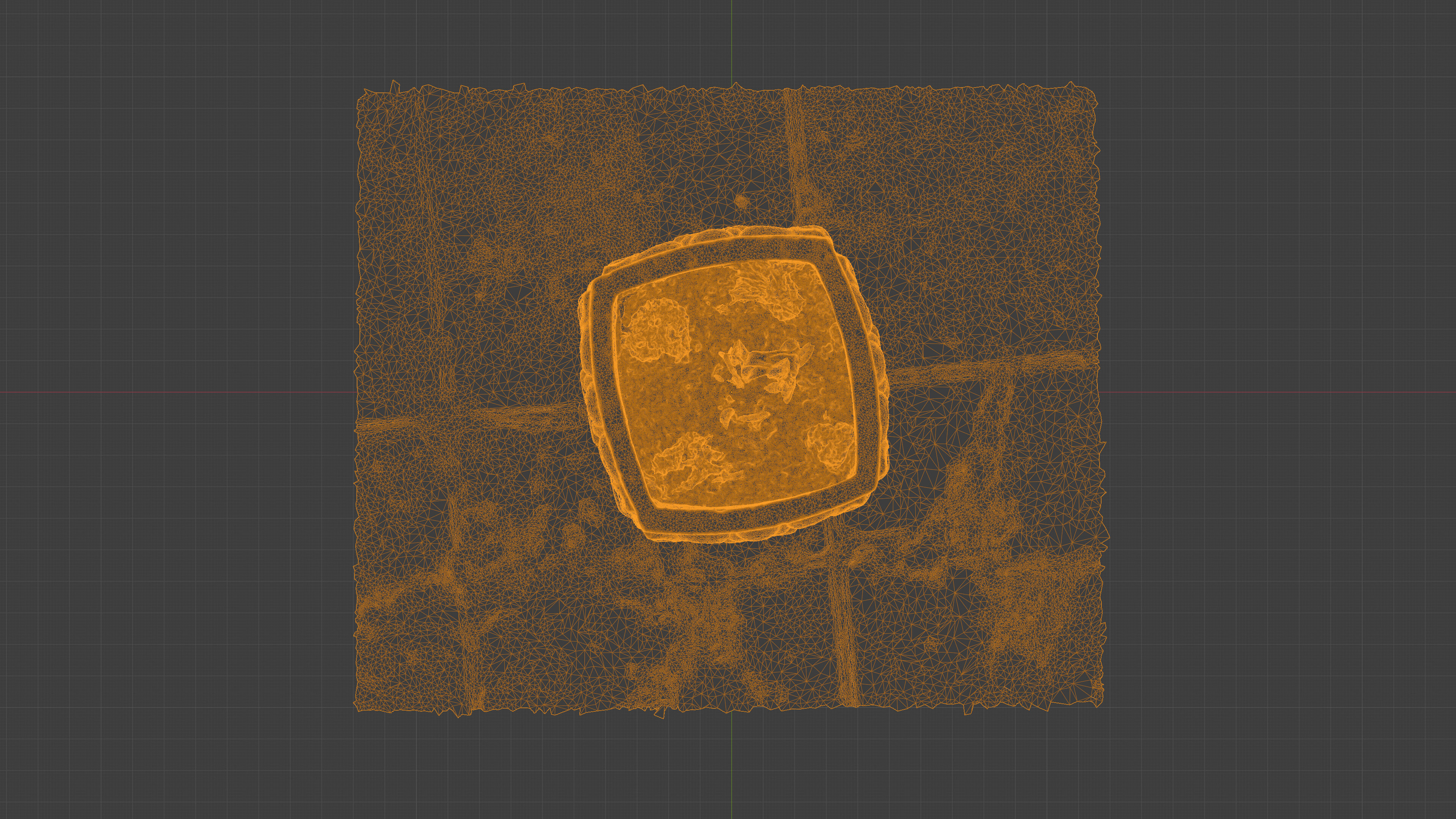 Photorealistic 3D scan of concrete abandoned empty planter Low-poly 3D model_32