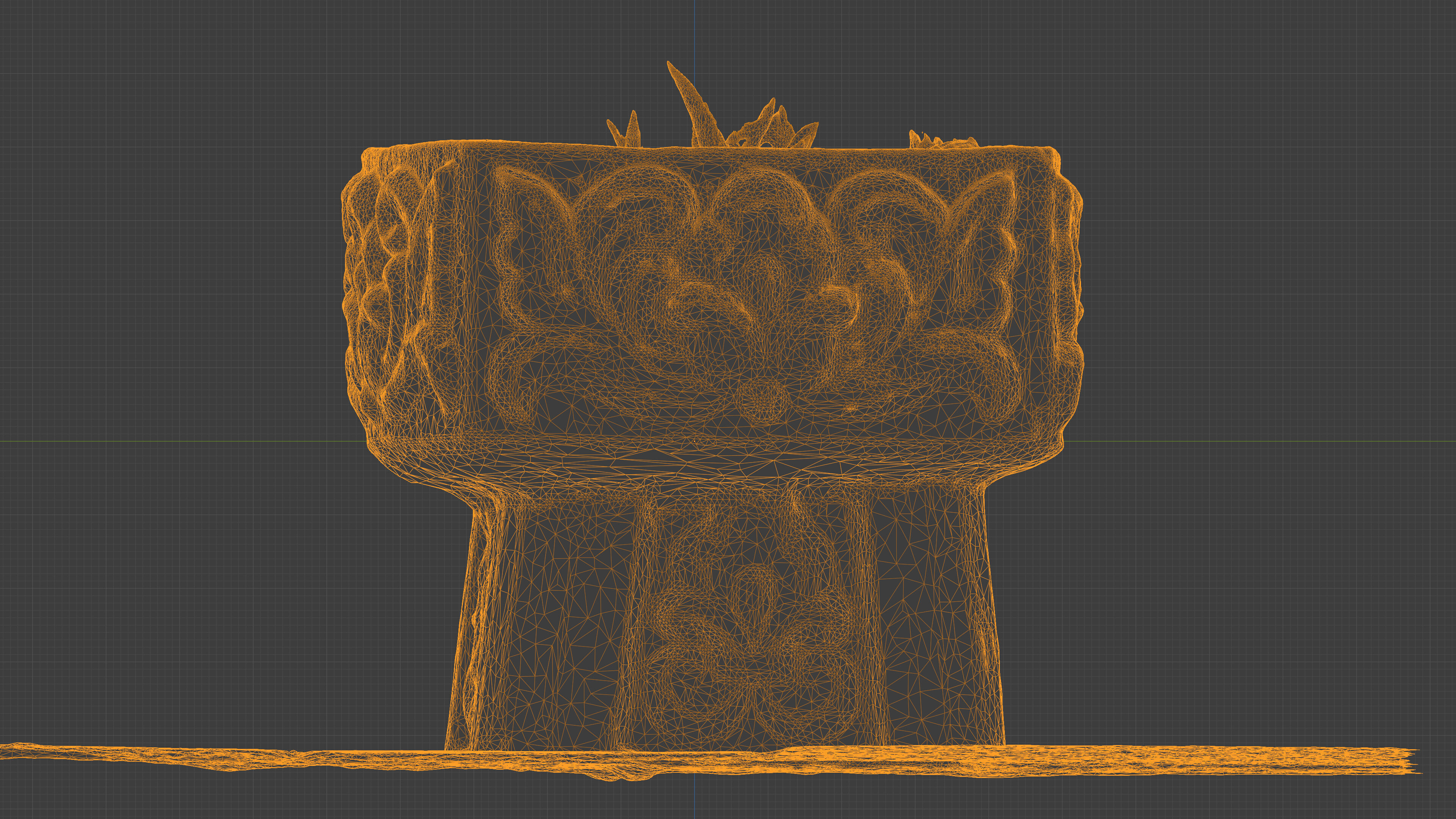 Photorealistic 3D scan of concrete abandoned empty planter Low-poly 3D model_28