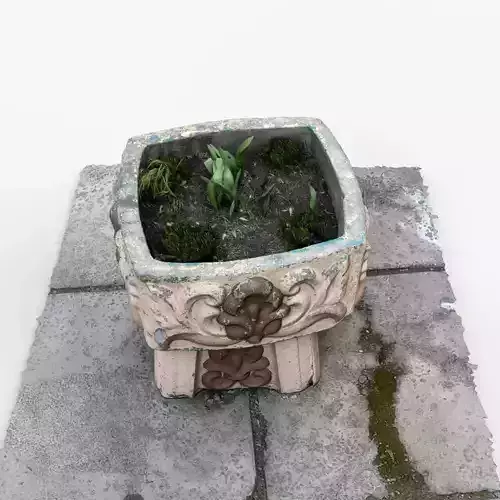 Photorealistic 3D scan of concrete abandoned empty planter Low-poly 3D model Photorealistic 3D scan of concrete abandoned empty planter Low-poly 3D model