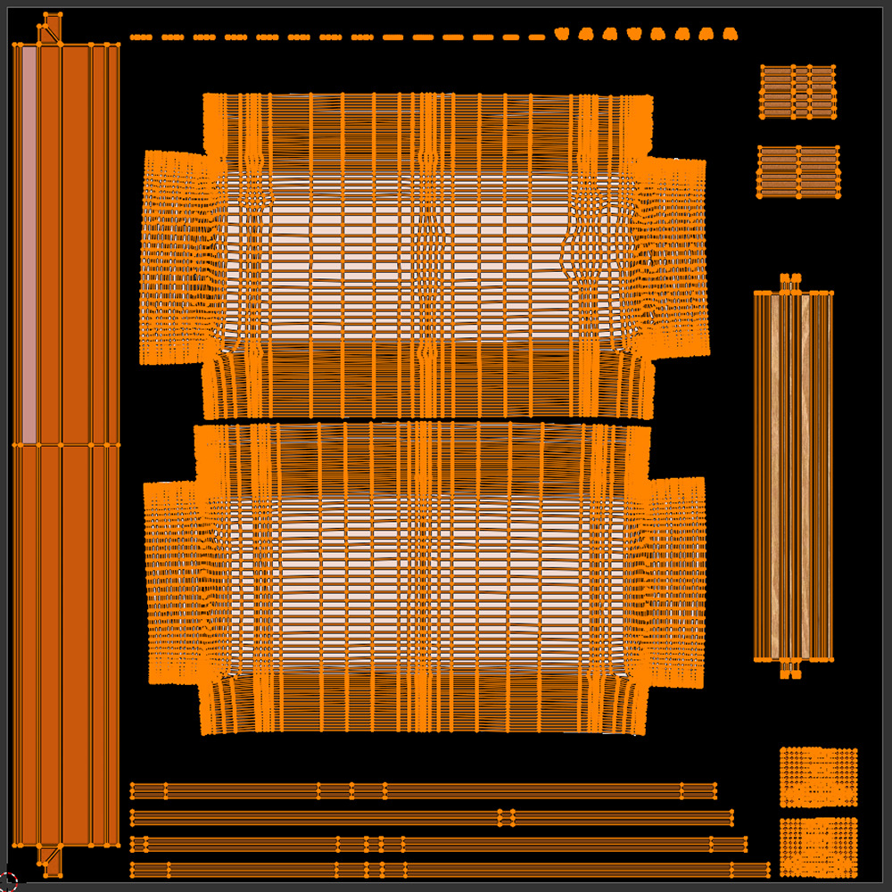 Stacks of Pallet rack horizontal beams 3D model_11