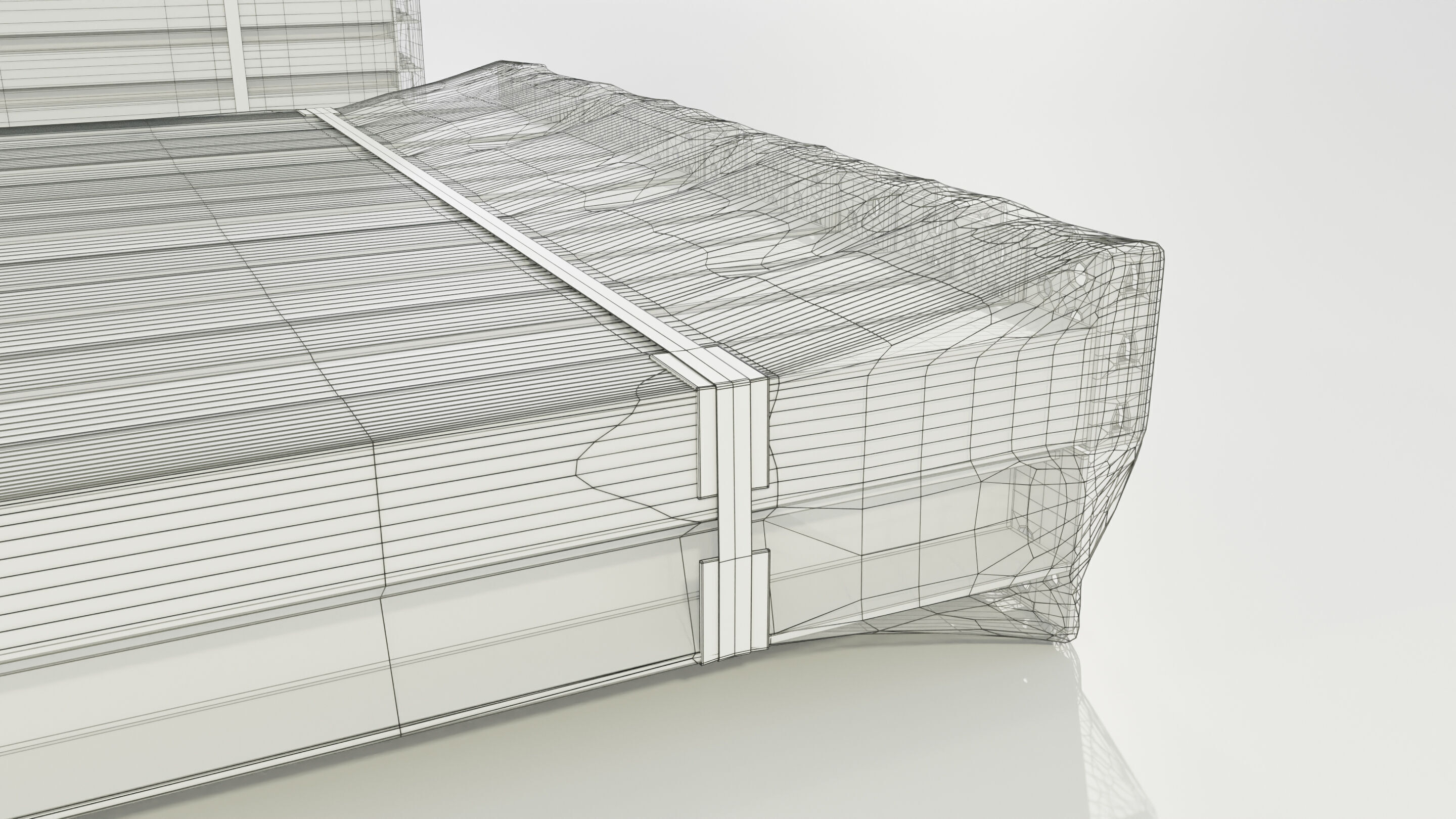 Stacks of Pallet rack horizontal beams 3D model_17