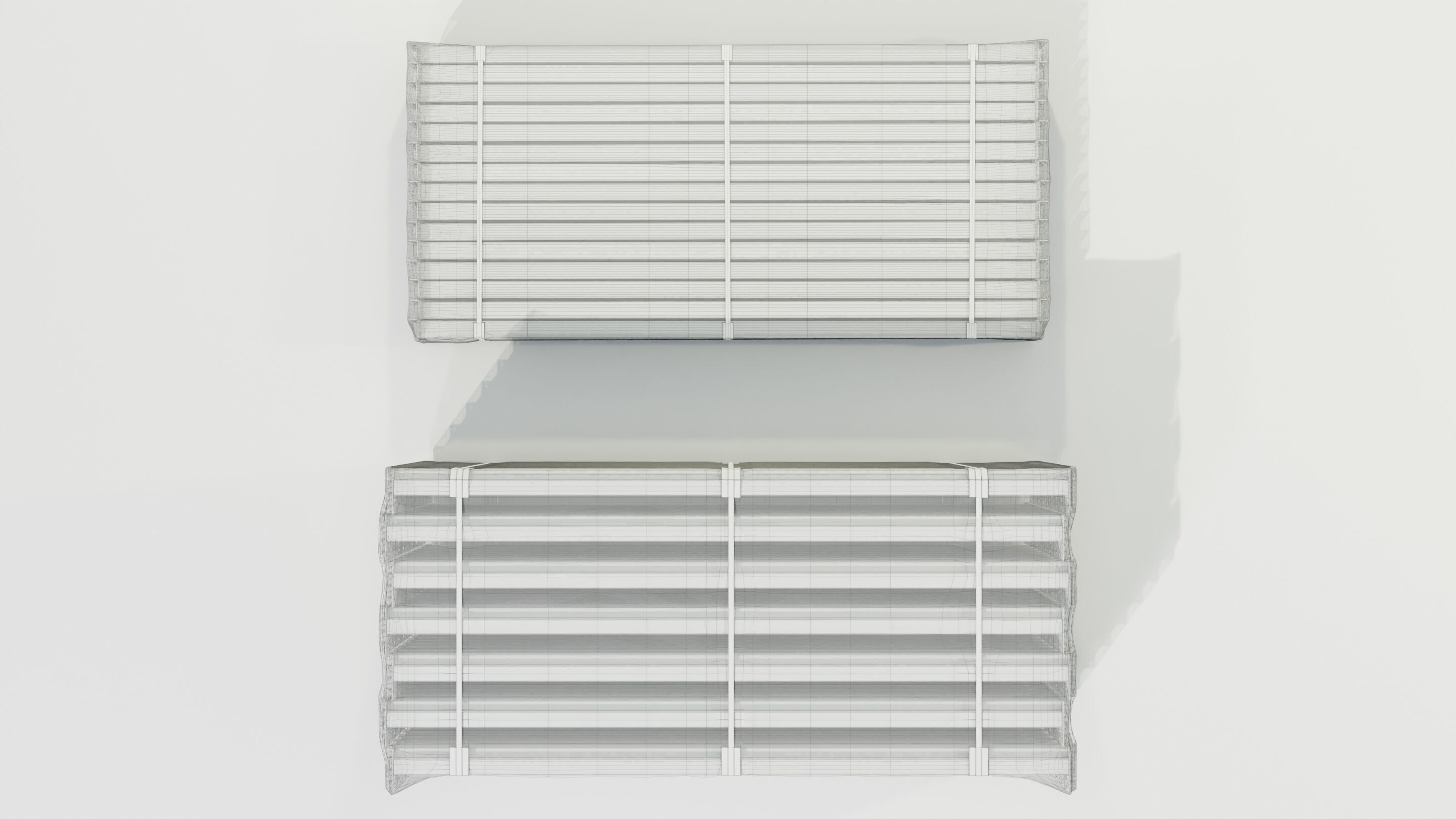 Stacks of Pallet rack horizontal beams 3D model_20