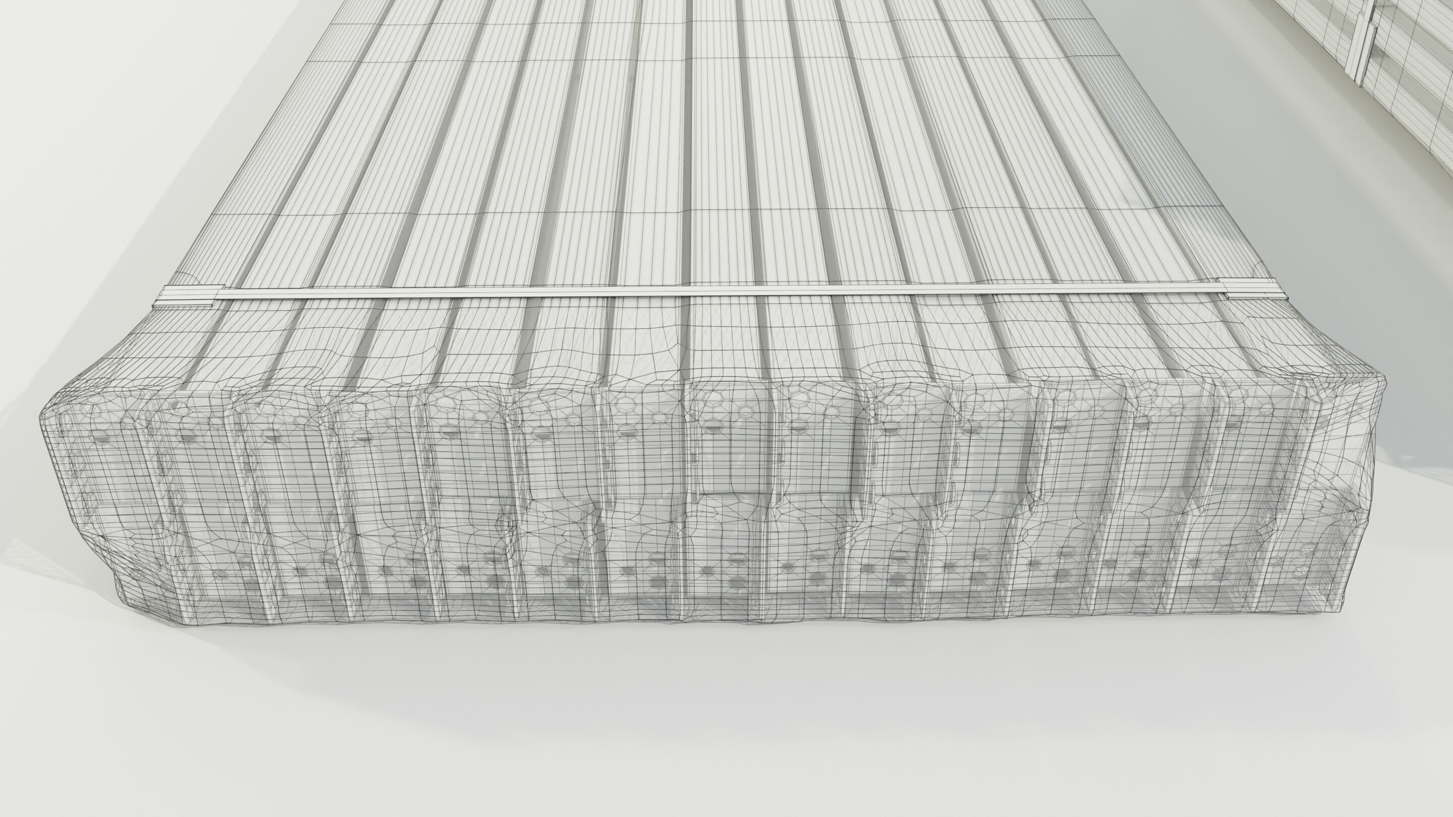 Stacks of Pallet rack horizontal beams 3D model_18
