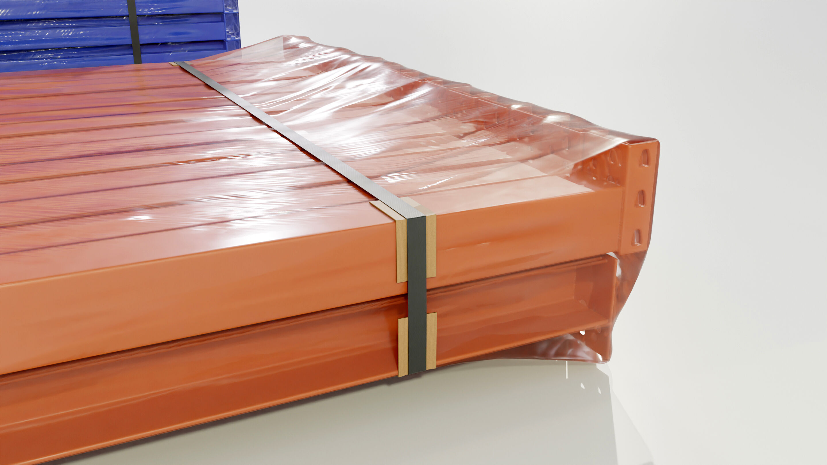 Stacks of Pallet rack horizontal beams 3D model_7