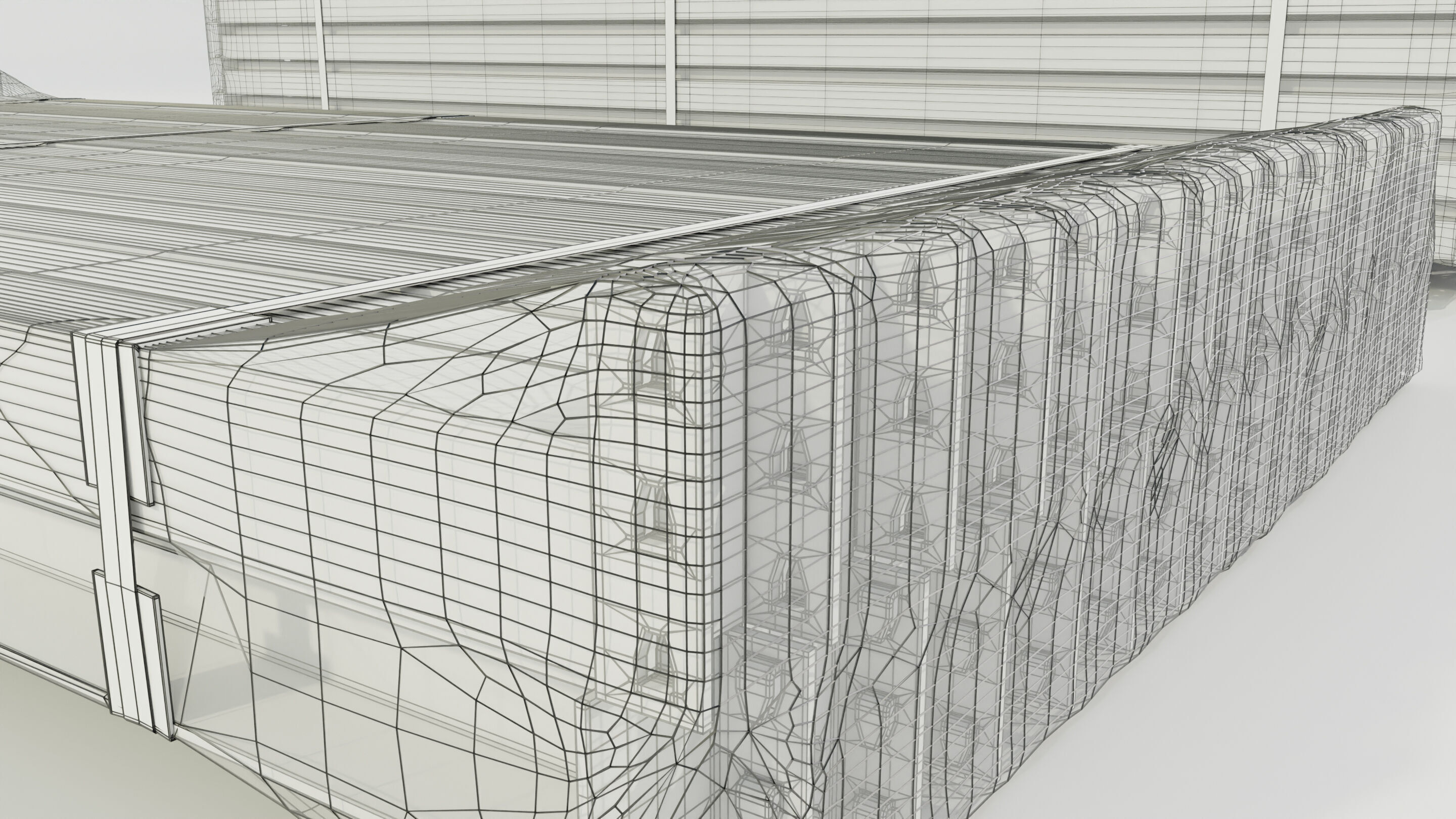 Stacks of Pallet rack horizontal beams 3D model_19