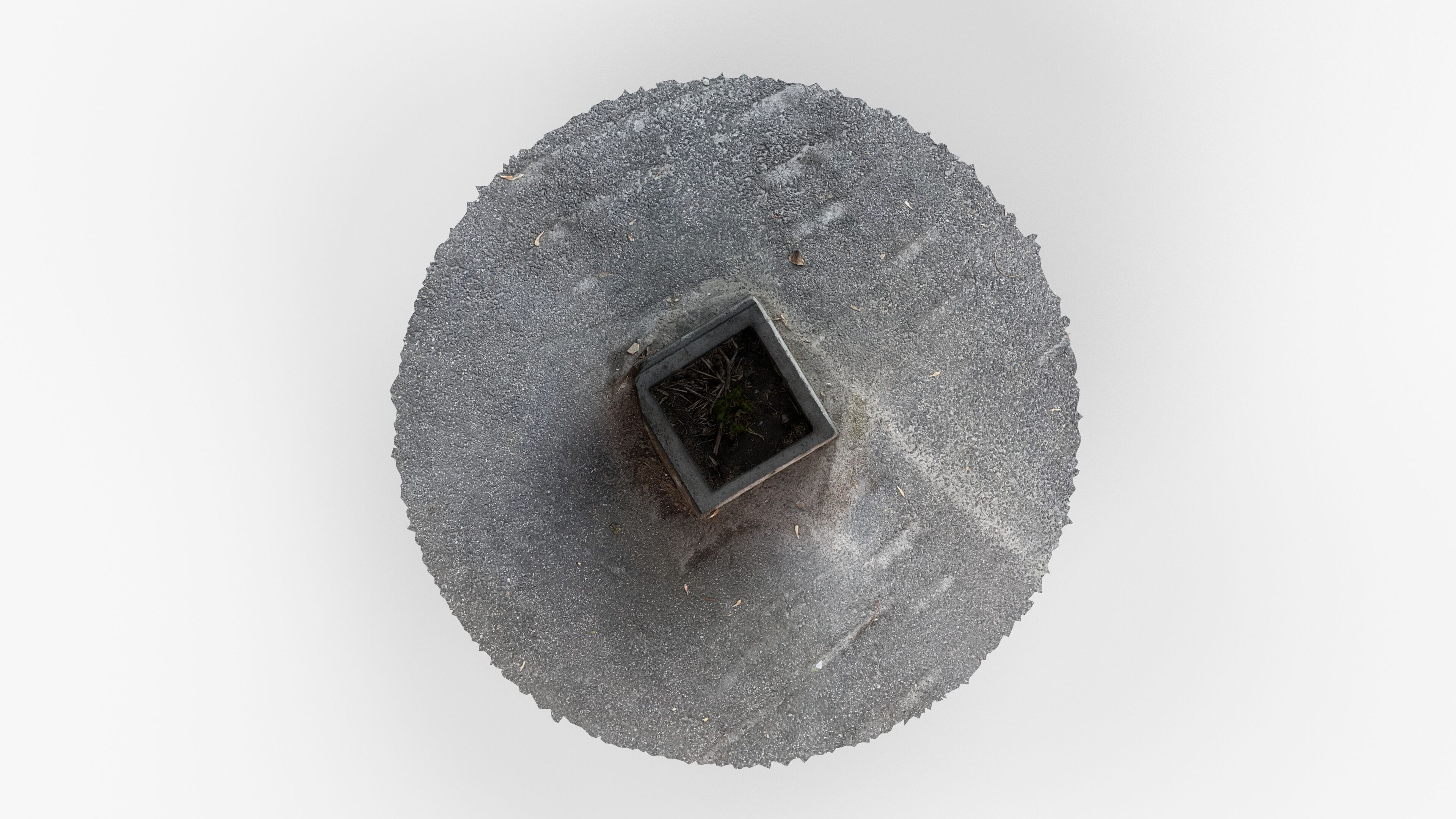 Photorealistic 3D scan of concrete abandoned empty planter Low-poly 3D model_14