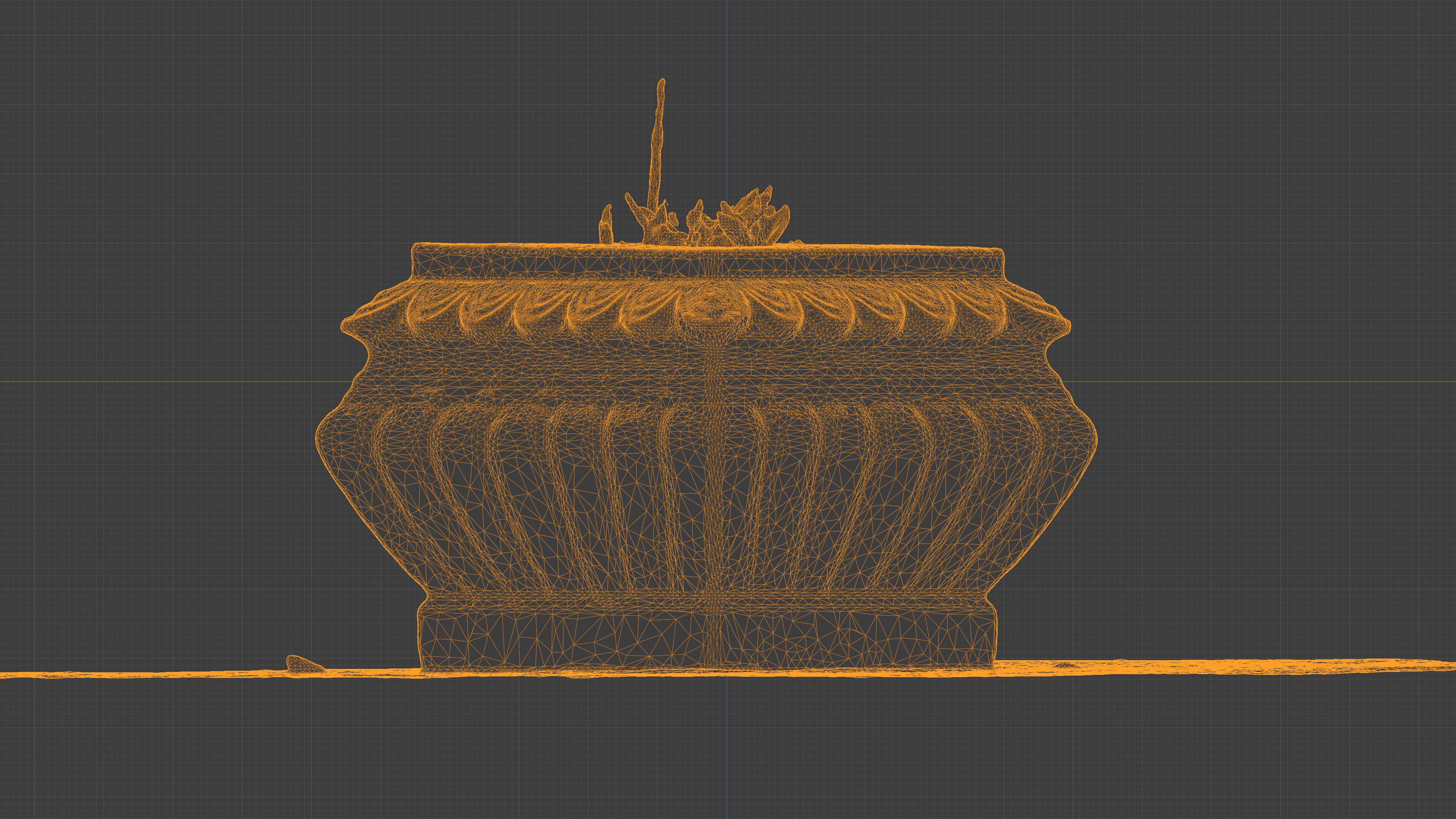 Photorealistic 3D scan of concrete abandoned empty planter Low-poly 3D model_30