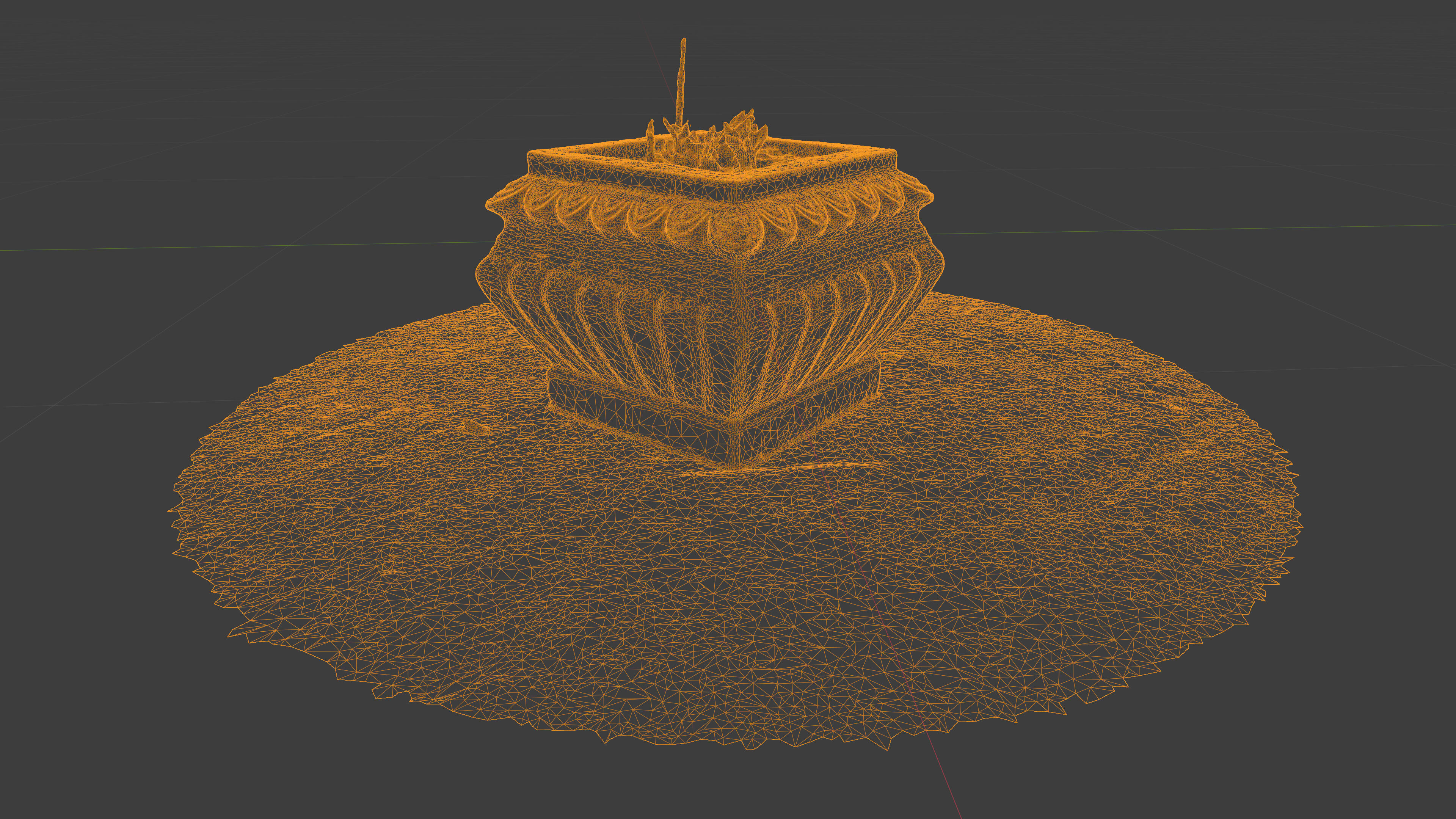 Photorealistic 3D scan of concrete abandoned empty planter Low-poly 3D model_27