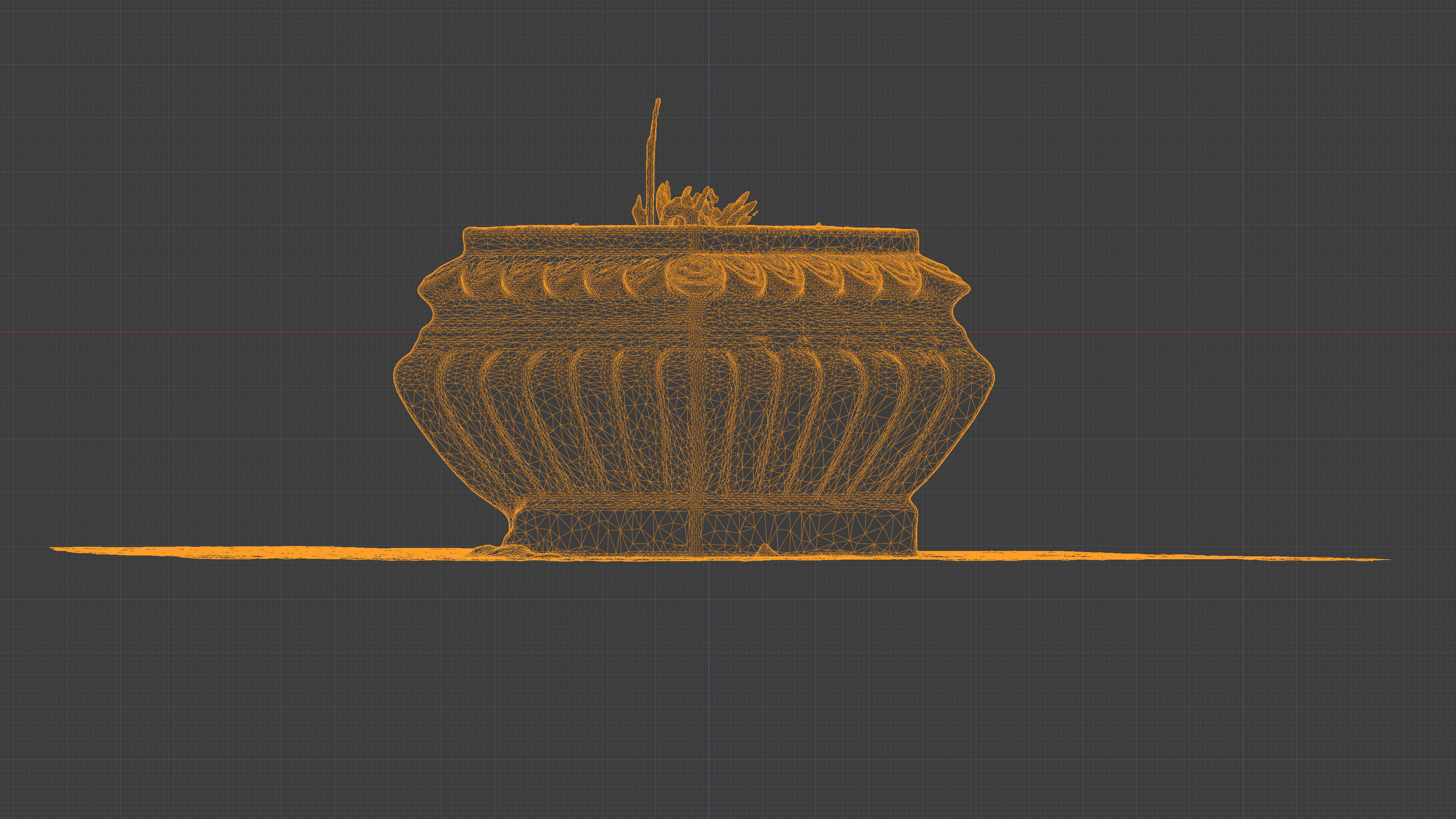 Photorealistic 3D scan of concrete abandoned empty planter Low-poly 3D model_32