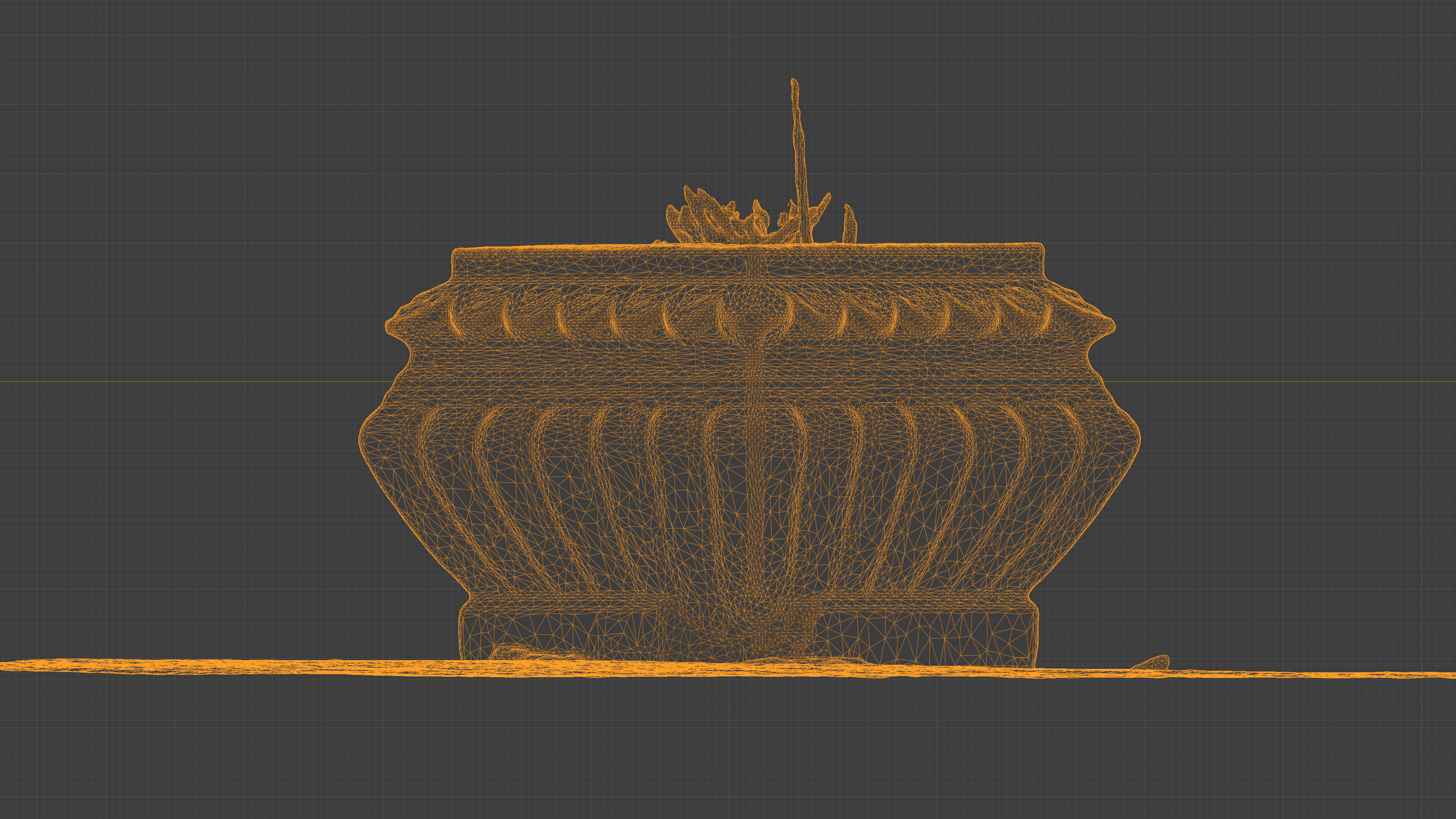 Photorealistic 3D scan of concrete abandoned empty planter Low-poly 3D model_29