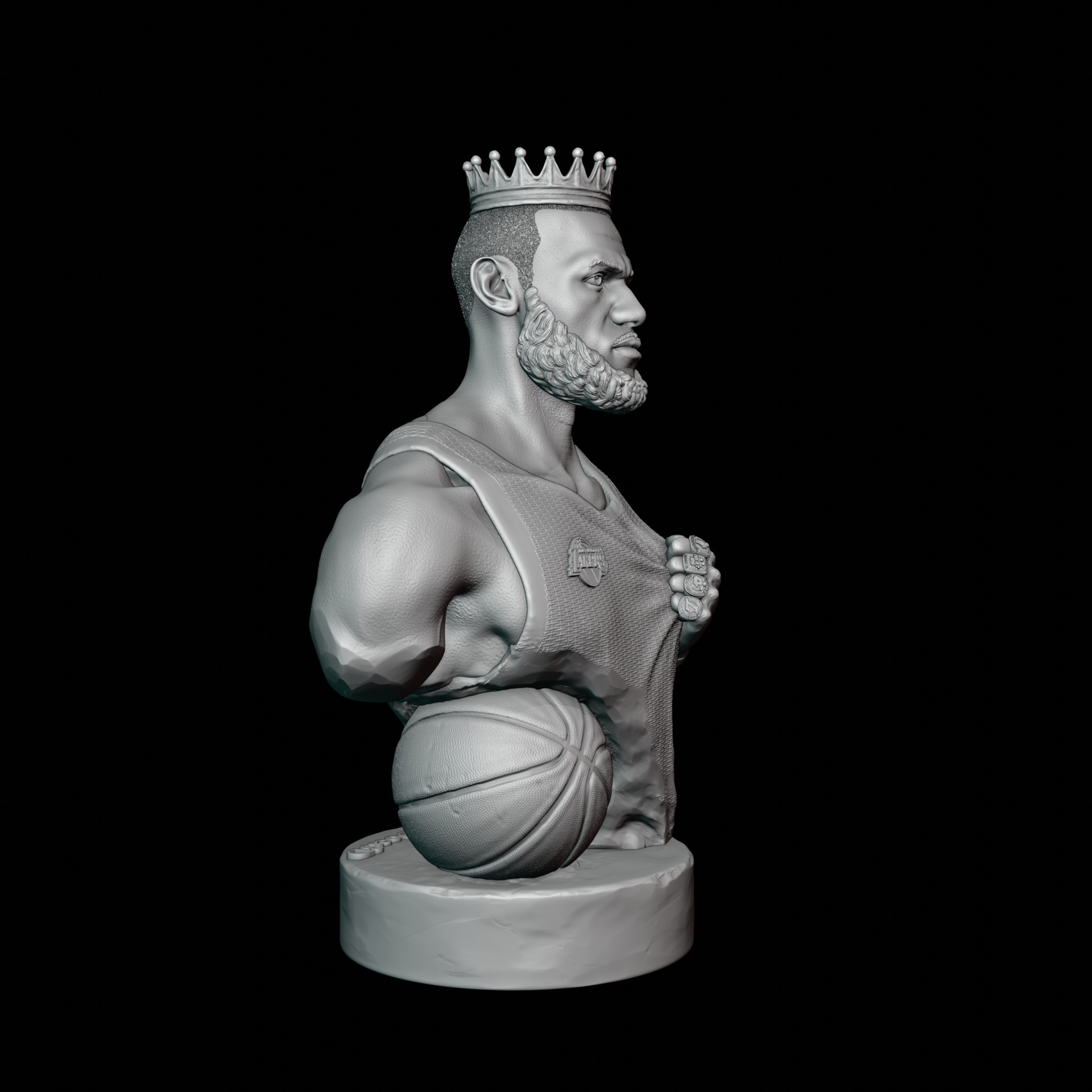 Lebron James Bust for 3D printing 3D print model_16