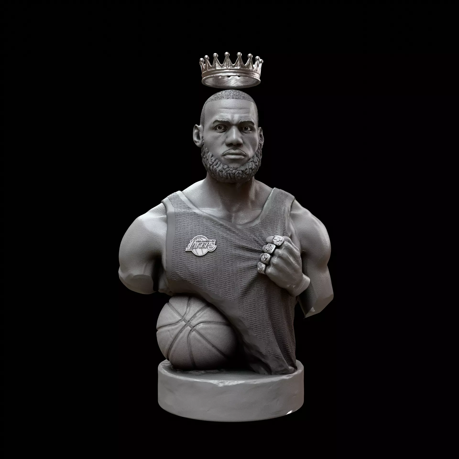 Lebron James Bust for 3D printing 3D print model_0