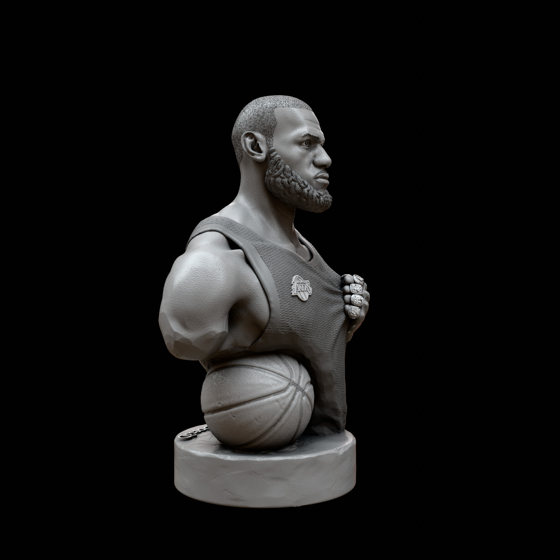 Lebron James Bust for 3D printing 3D print model_13