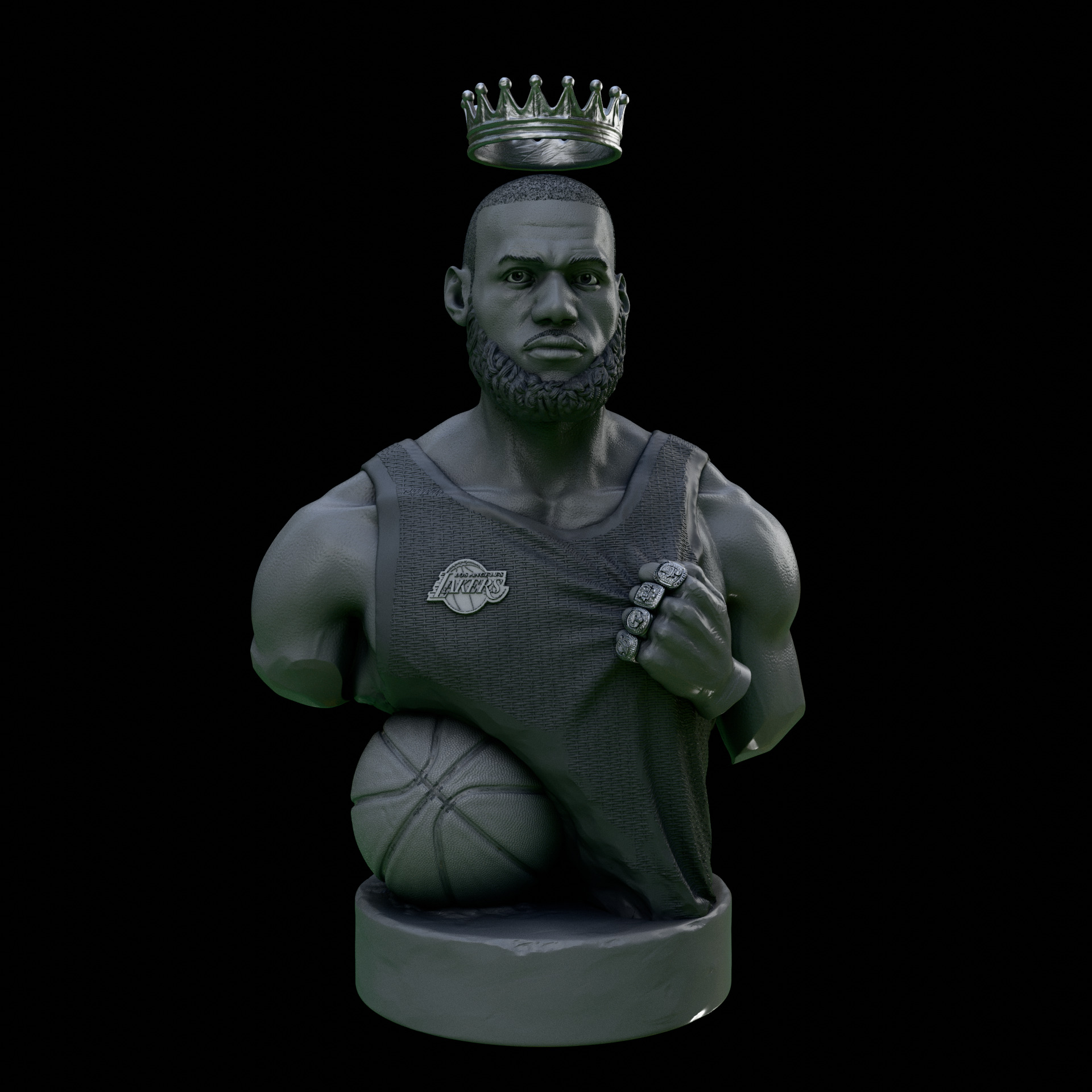 Lebron James Bust for 3D printing 3D print model_24