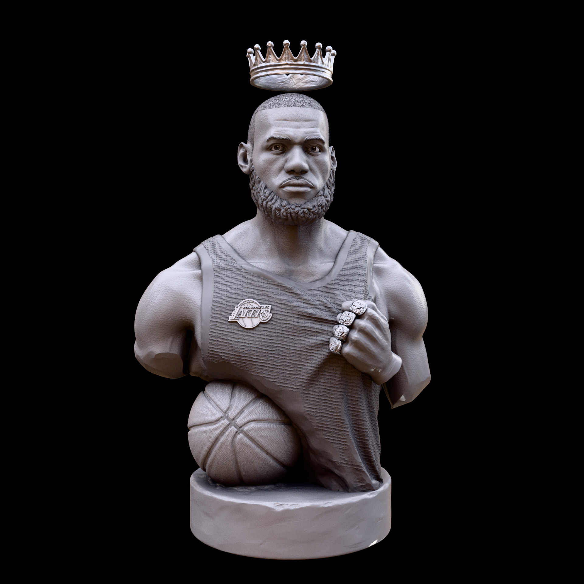 Lebron James Bust for 3D printing 3D print model_23