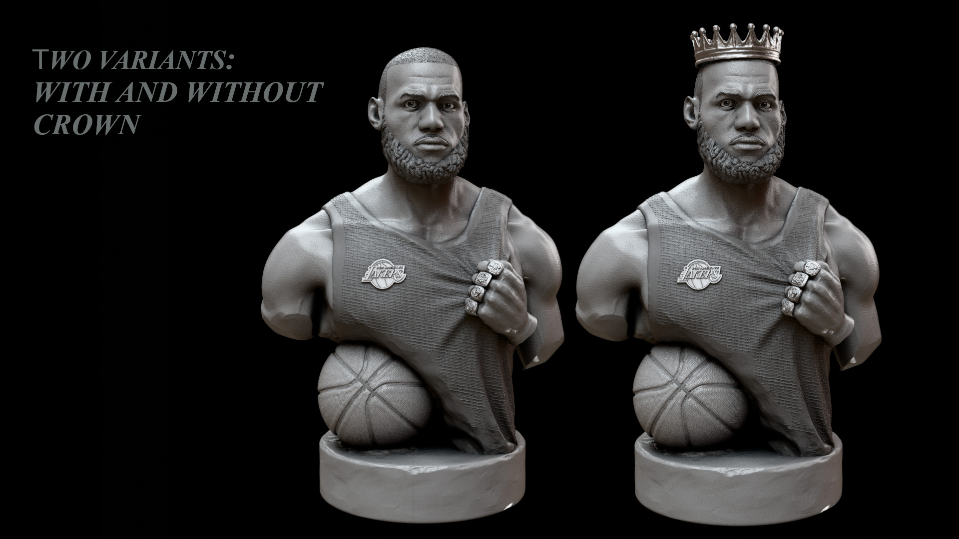 Lebron James Bust for 3D printing 3D print model_3