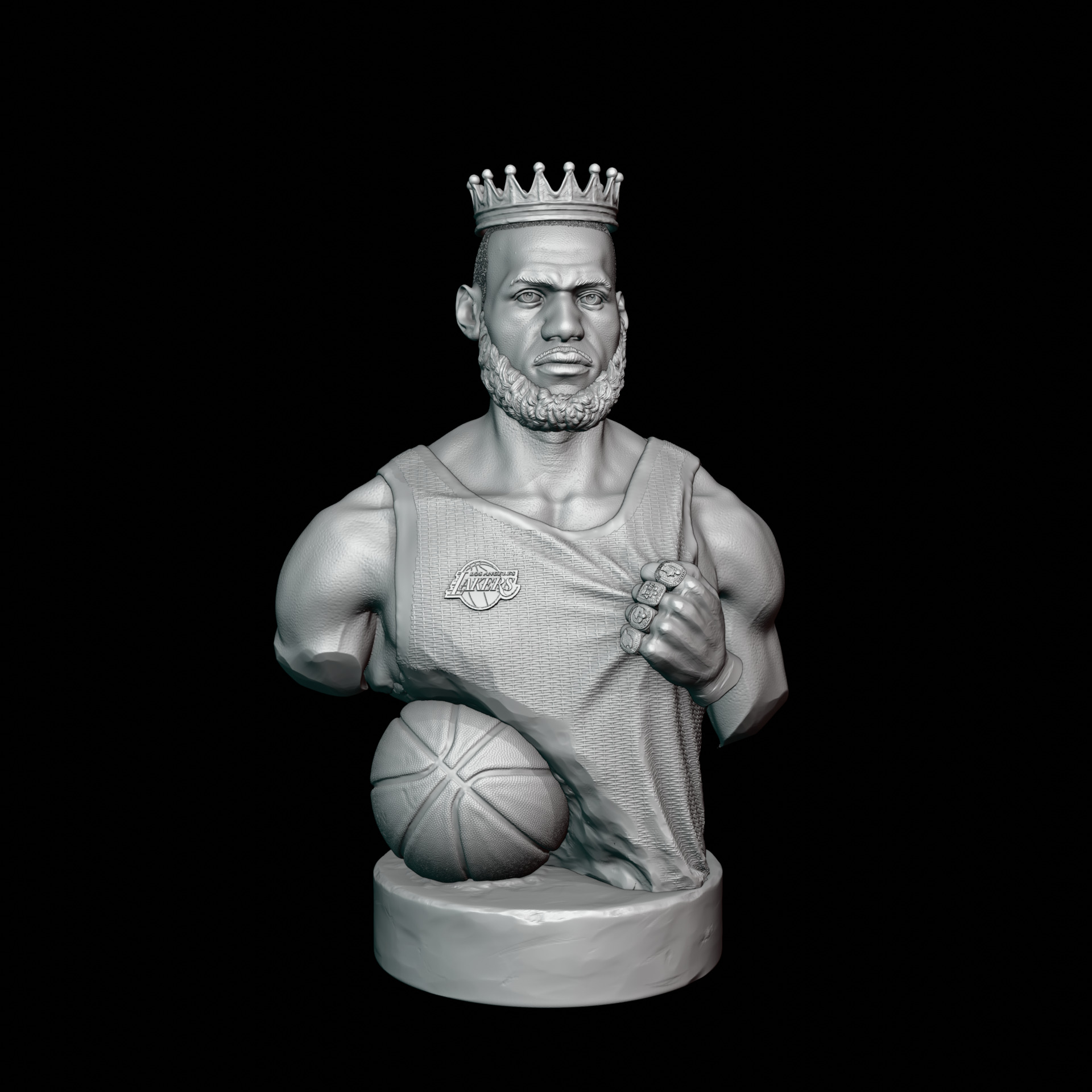 Lebron James Bust for 3D printing 3D print model_12