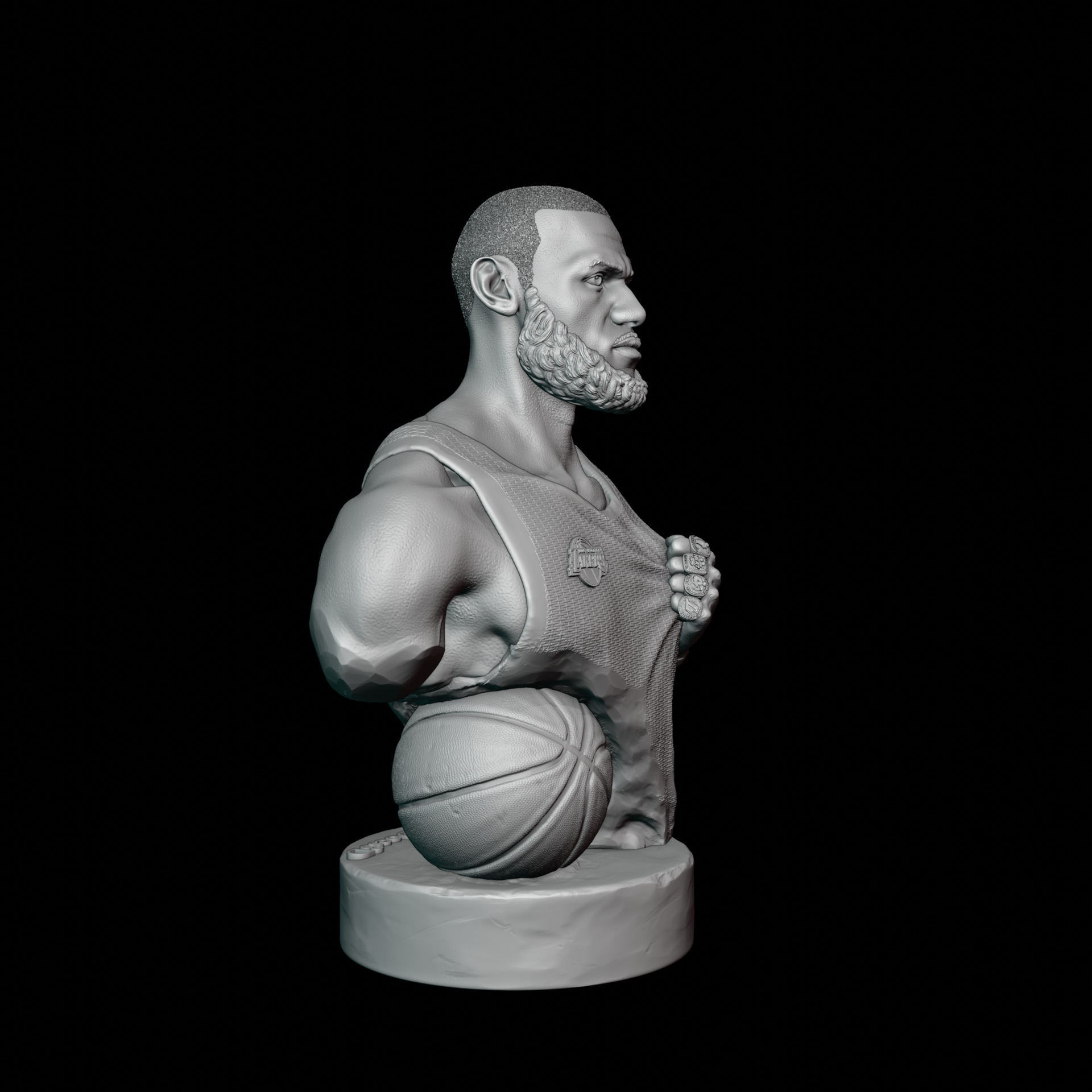 Lebron James Bust for 3D printing 3D print model_15