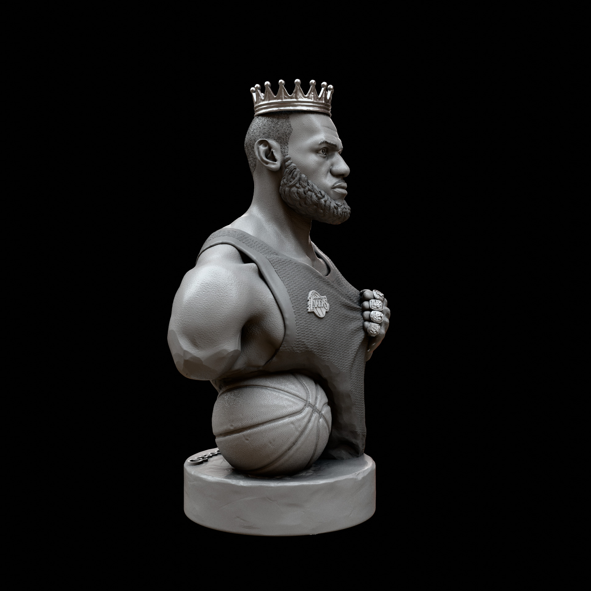 Lebron James Bust for 3D printing 3D print model_14