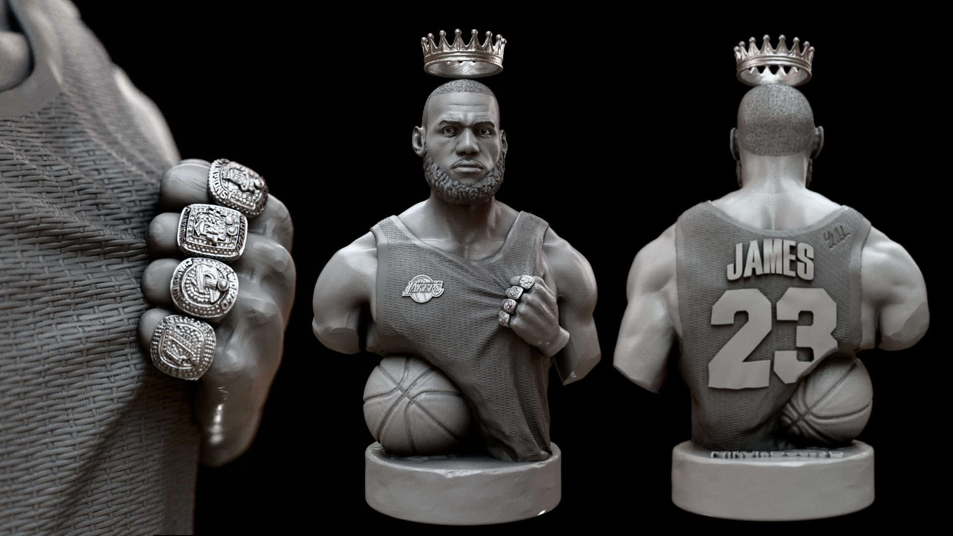 Lebron James Bust for 3D printing 3D print model_2