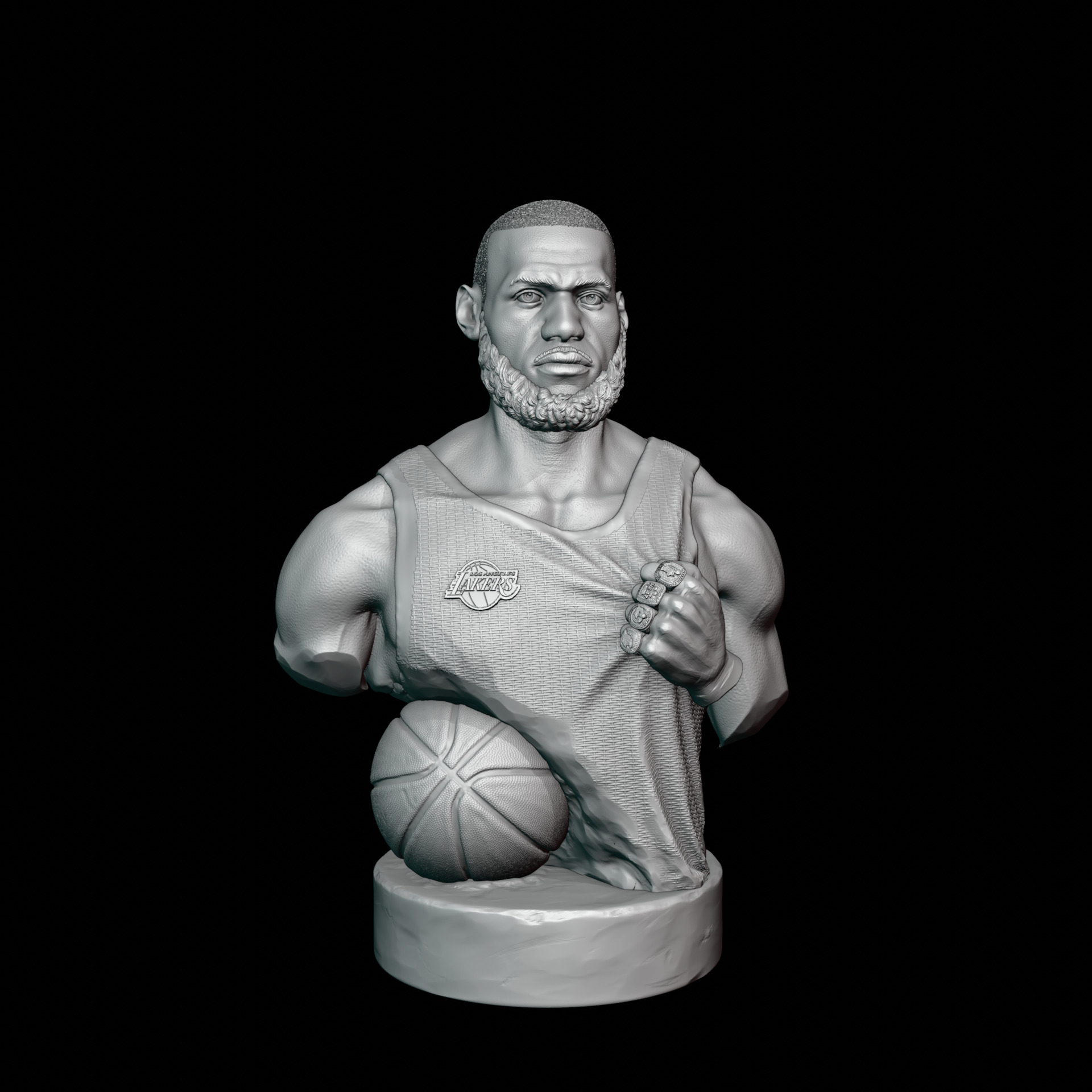Lebron James Bust for 3D printing 3D print model_11