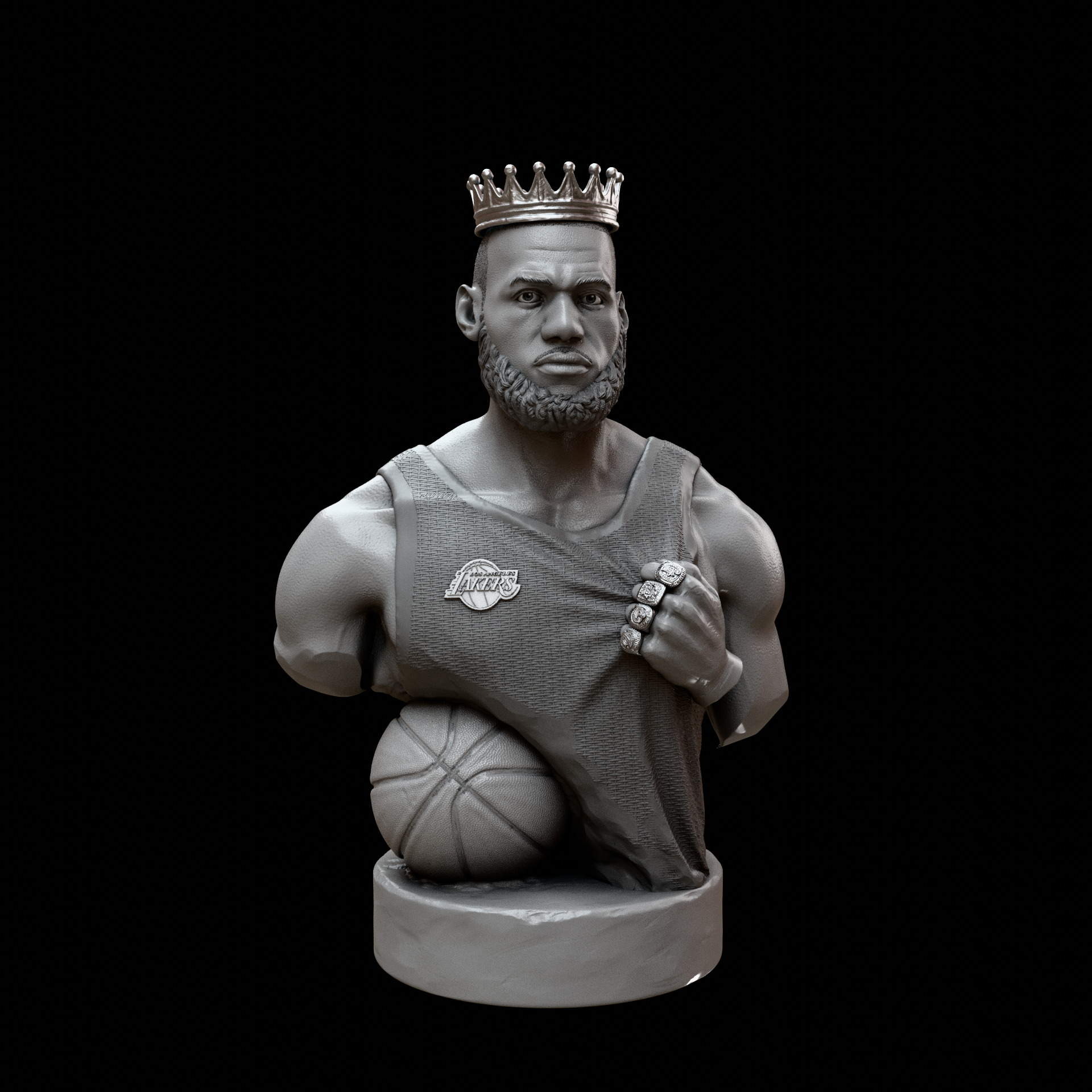 Lebron James Bust for 3D printing 3D print model_10