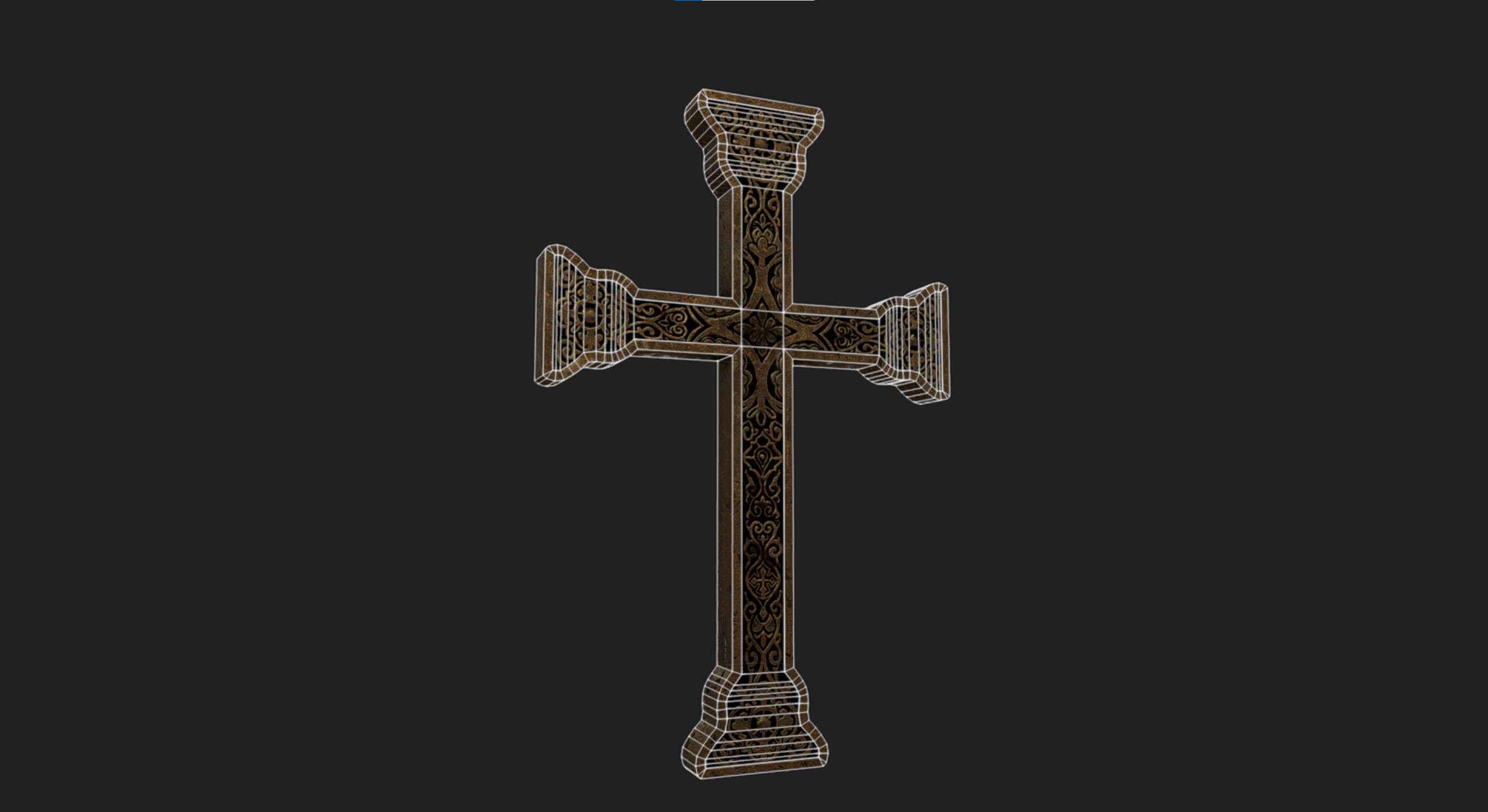 Crucifix Low-poly 3D model_1