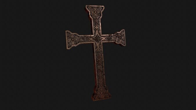 Crucifix Low-poly 3D model