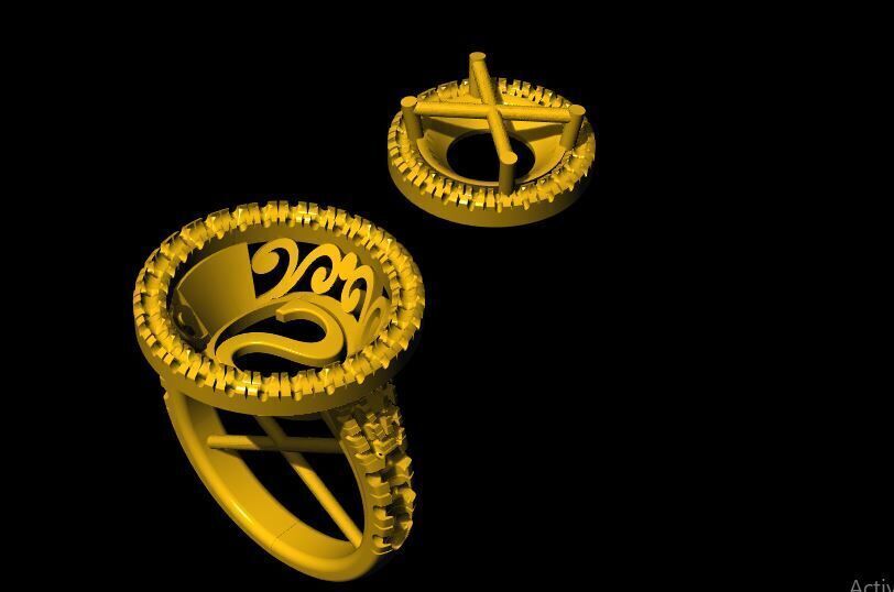 Cocktail Ring 3dm file 3D print model_2