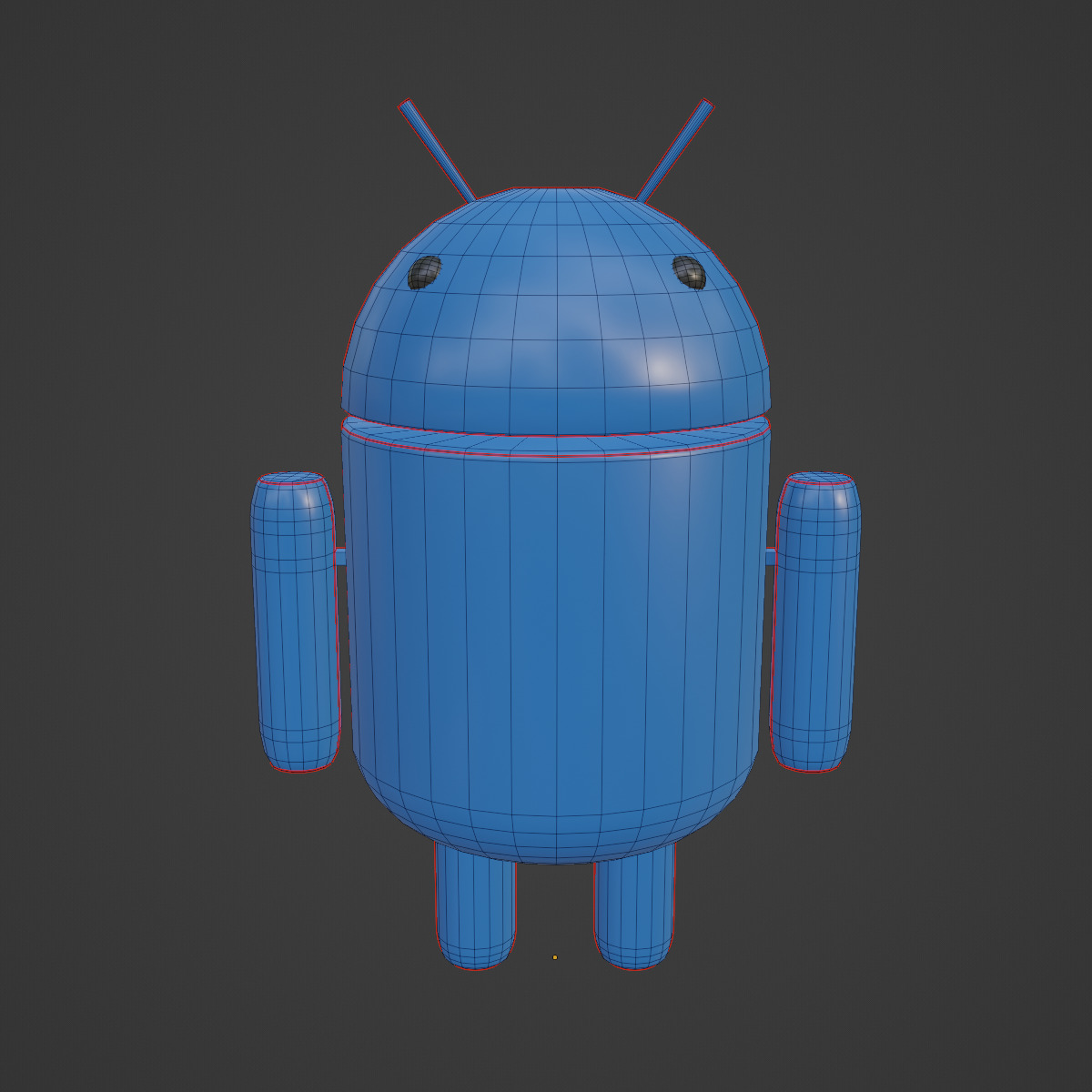 Android Robot 02 Low-poly 3D model_7