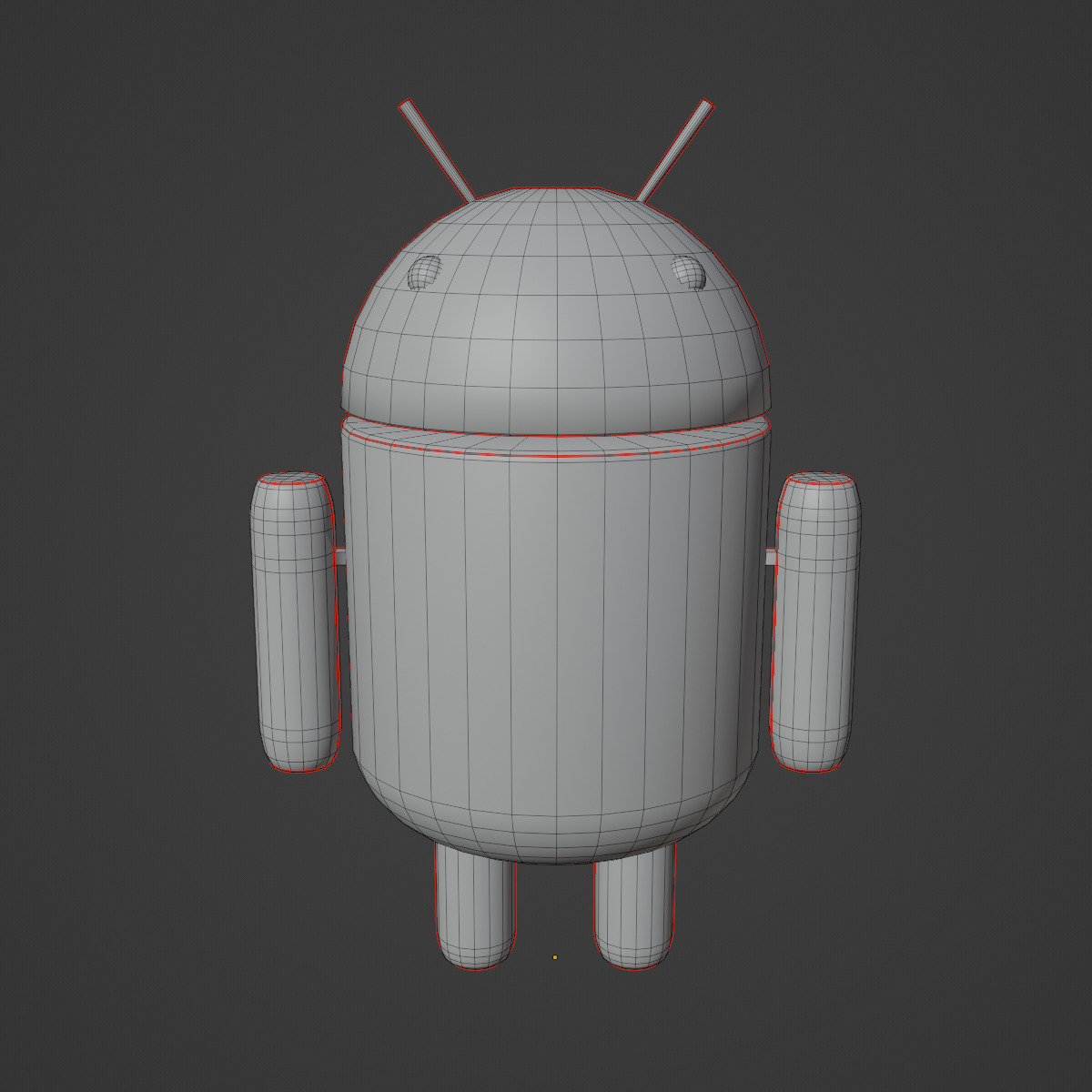 Android Robot 02 Low-poly 3D model_8