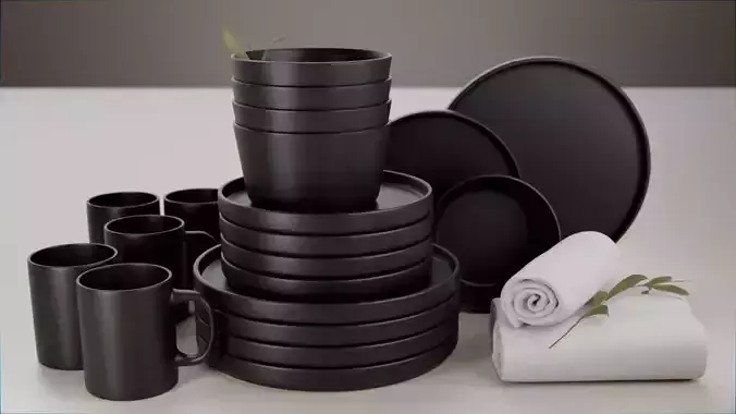 Tableware Low-poly 3D model