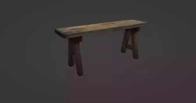 Rustic Wooden Bench with Weathered Finish