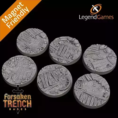LegendGames 50mm round bases for Trench Crusade x6 Extra Detail 3D print model