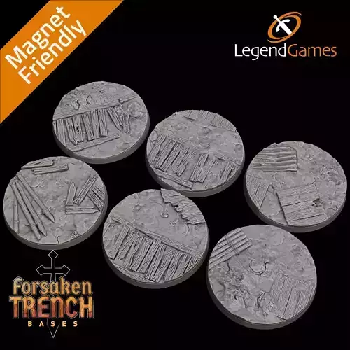 LegendGames 60mm round bases for Trench Crusade x6 Plain version
