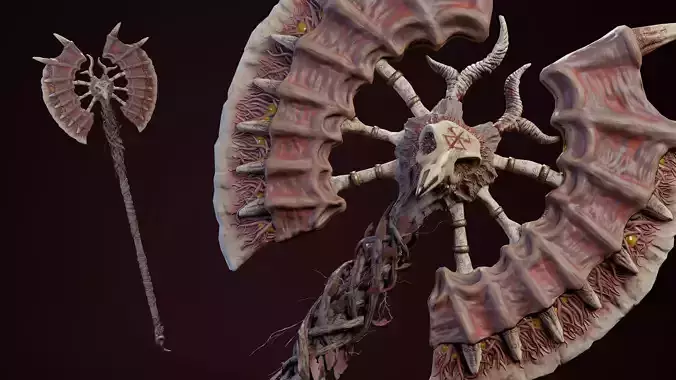 Raven Halberd Low-poly 3D model