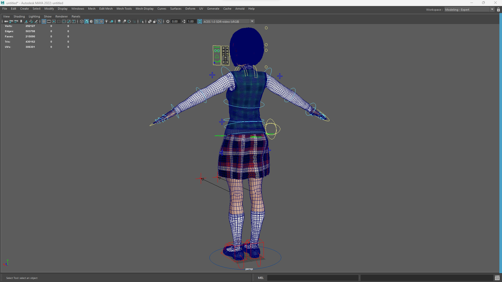 Red Hair and School Outfit Rigged Stylized High School Girl 3D Low-poly 3D model_20