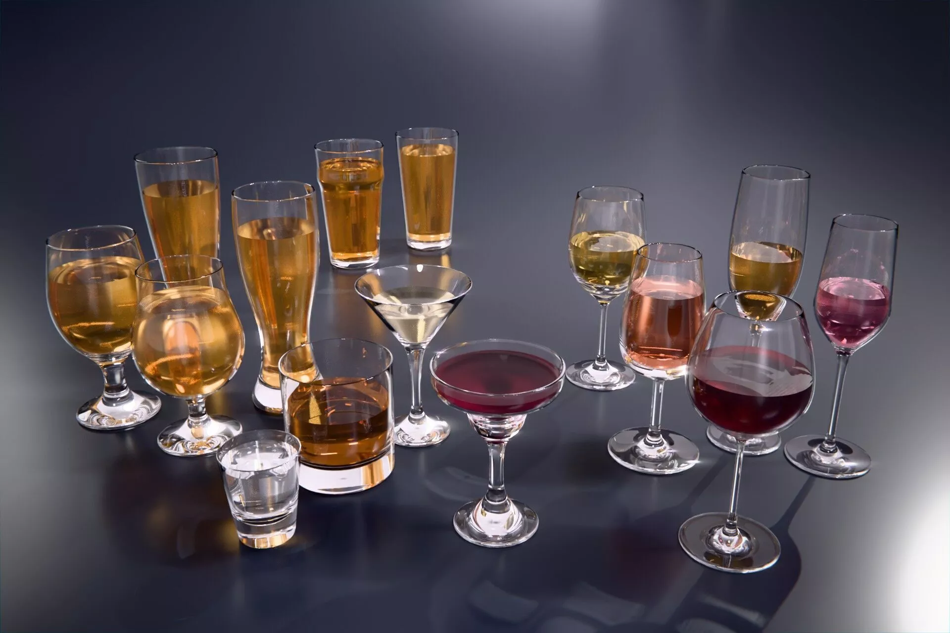 3D model Glass - Glassware 3D Model Pack - 15 Realistic Low and High ...