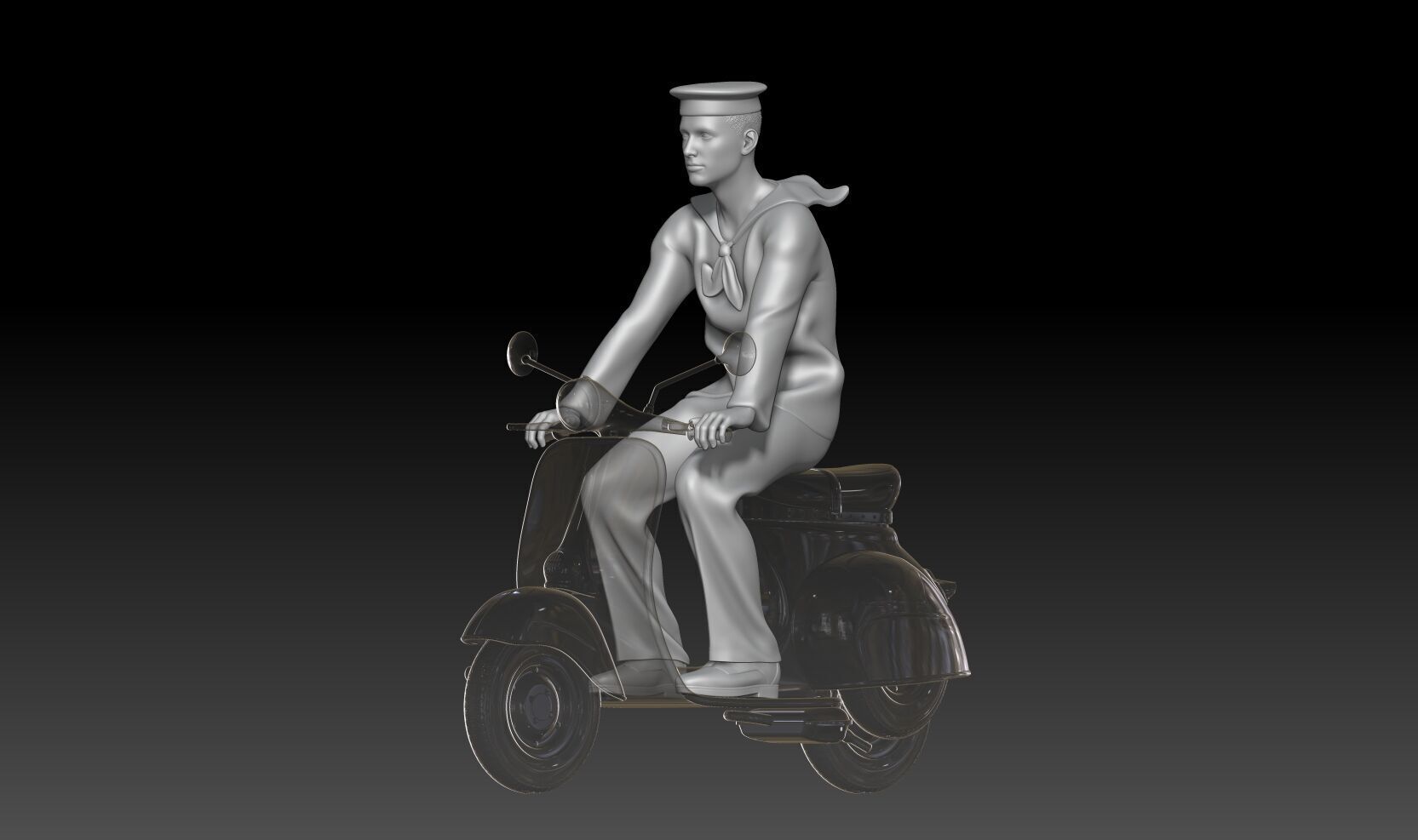 Royal navy sailor for vespa 1 3D print model_1