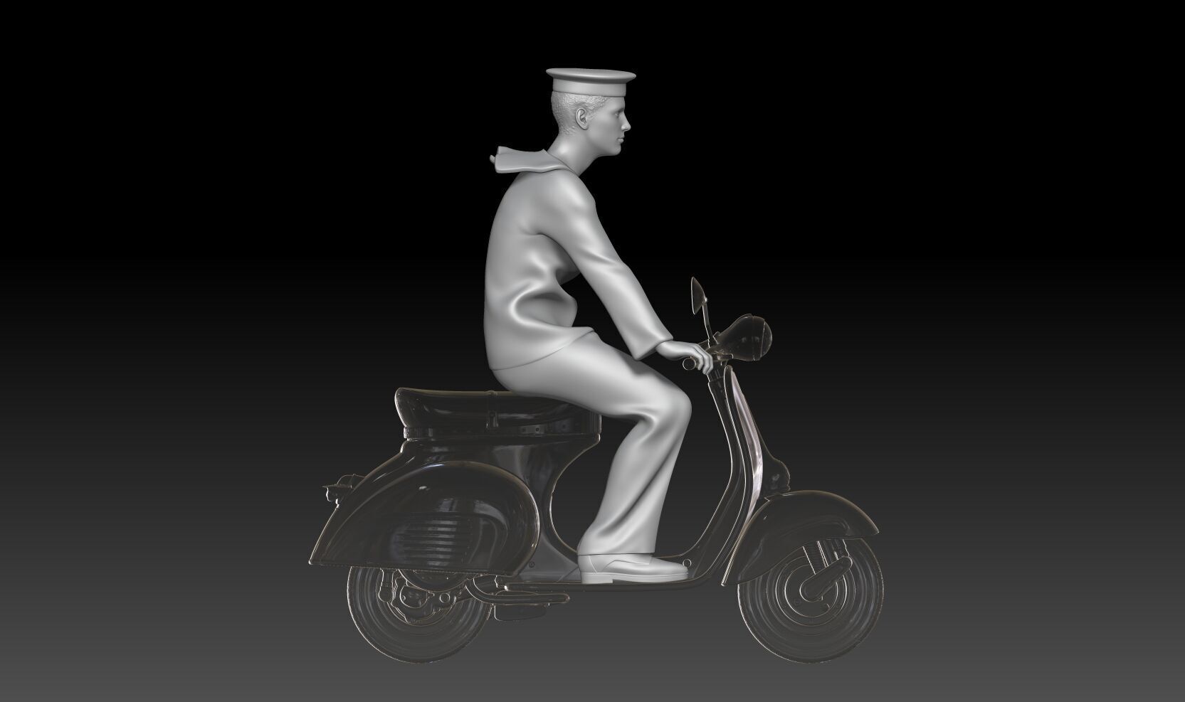 Royal navy sailor for vespa 1 3D print model_3