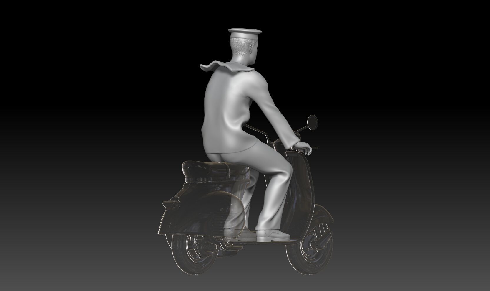 Royal navy sailor for vespa 1 3D print model_2