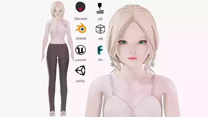 Casual Clothes 0018 - Rig - UE - Unity - Blender - Animated