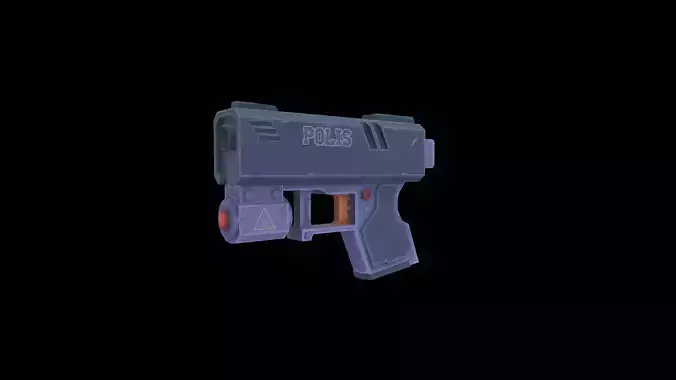 Sci-Fi Police Blaster  Game-Ready Model