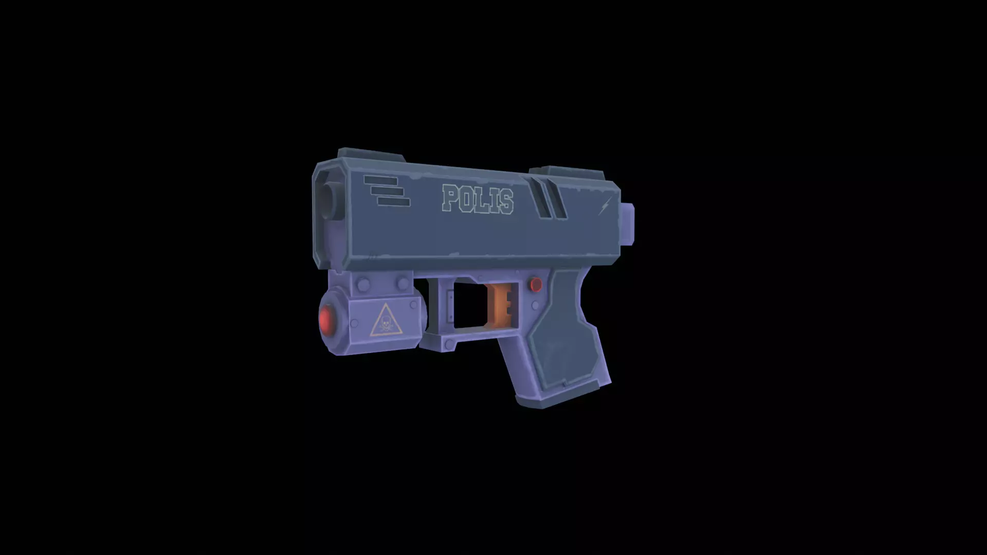 Sci-Fi Police Blaster  Game-Ready Model Free low-poly 3D model_0