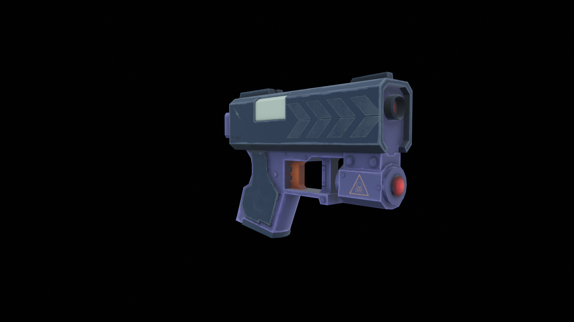 Sci-Fi Police Blaster  Game-Ready Model Free low-poly 3D model_2