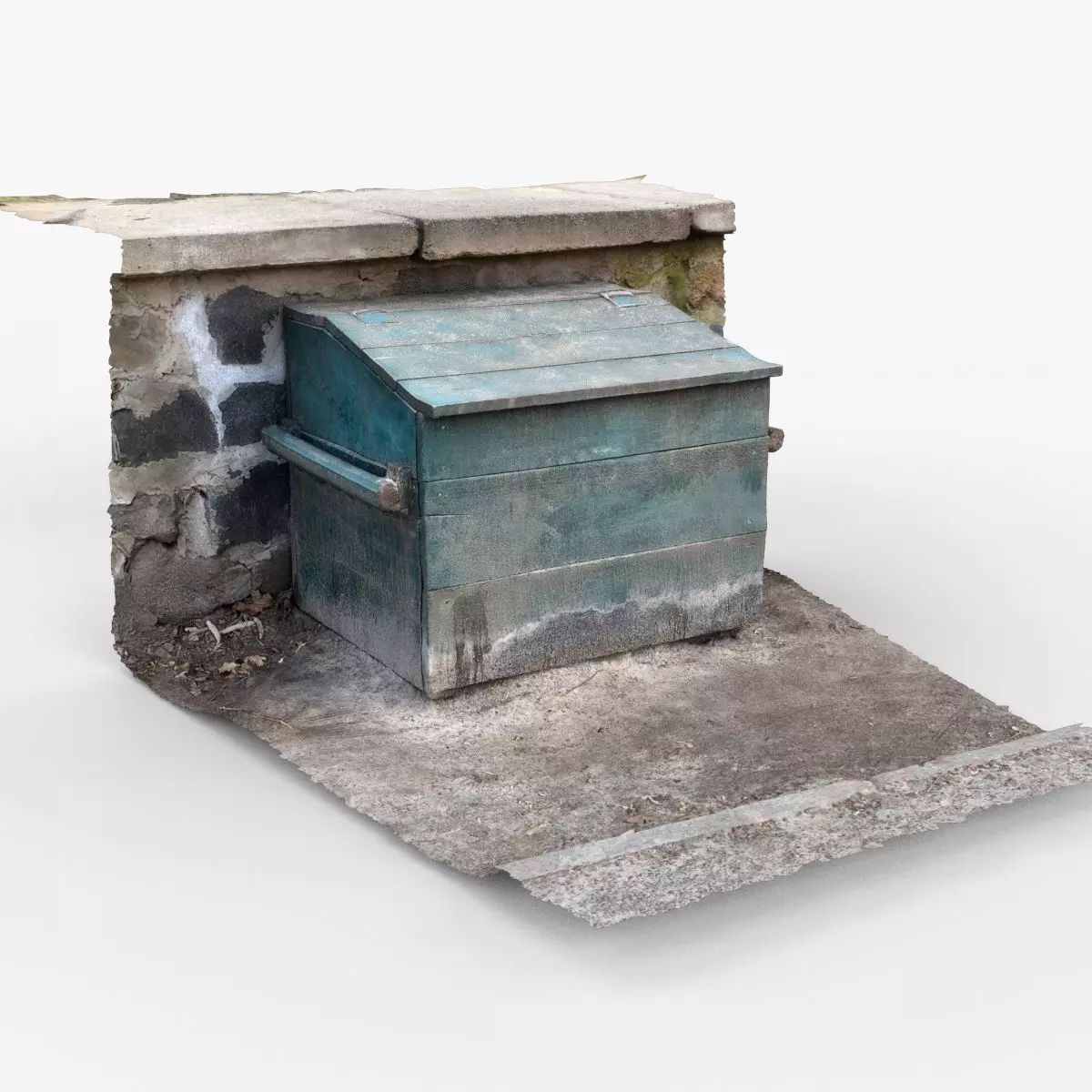 Photorealistic 3D scan of Utility wooden box Low-poly 3D model