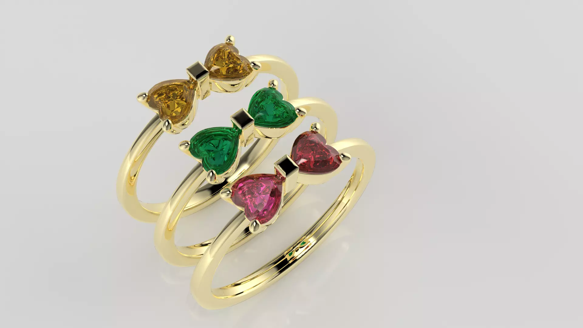 3D Model Ring 1 Double Heart Size 7 US Free 3D print model